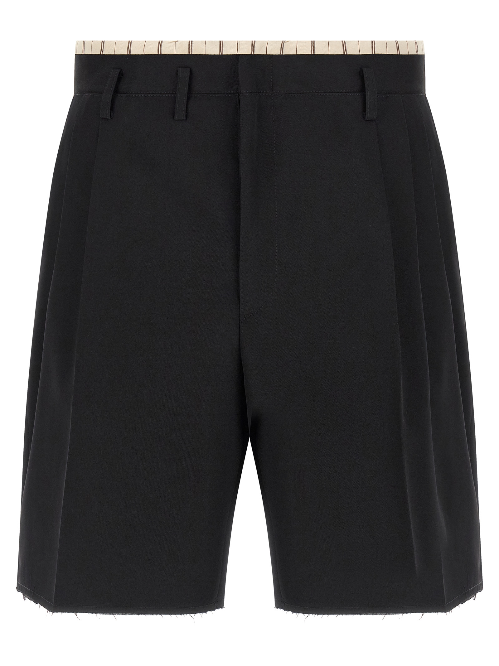 Black Wool Bermuda Shorts