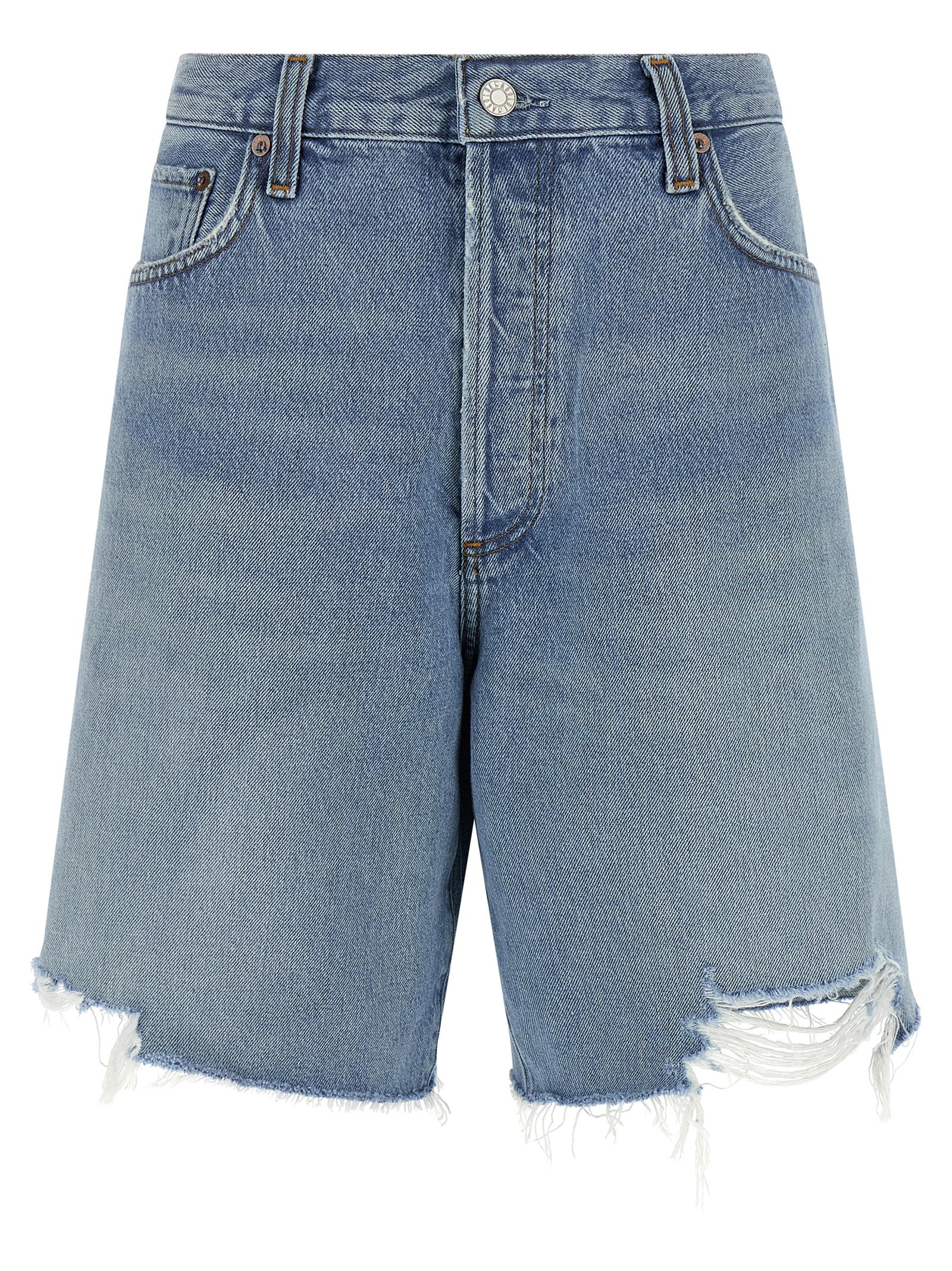 Blue Cotton Bermuda Shorts