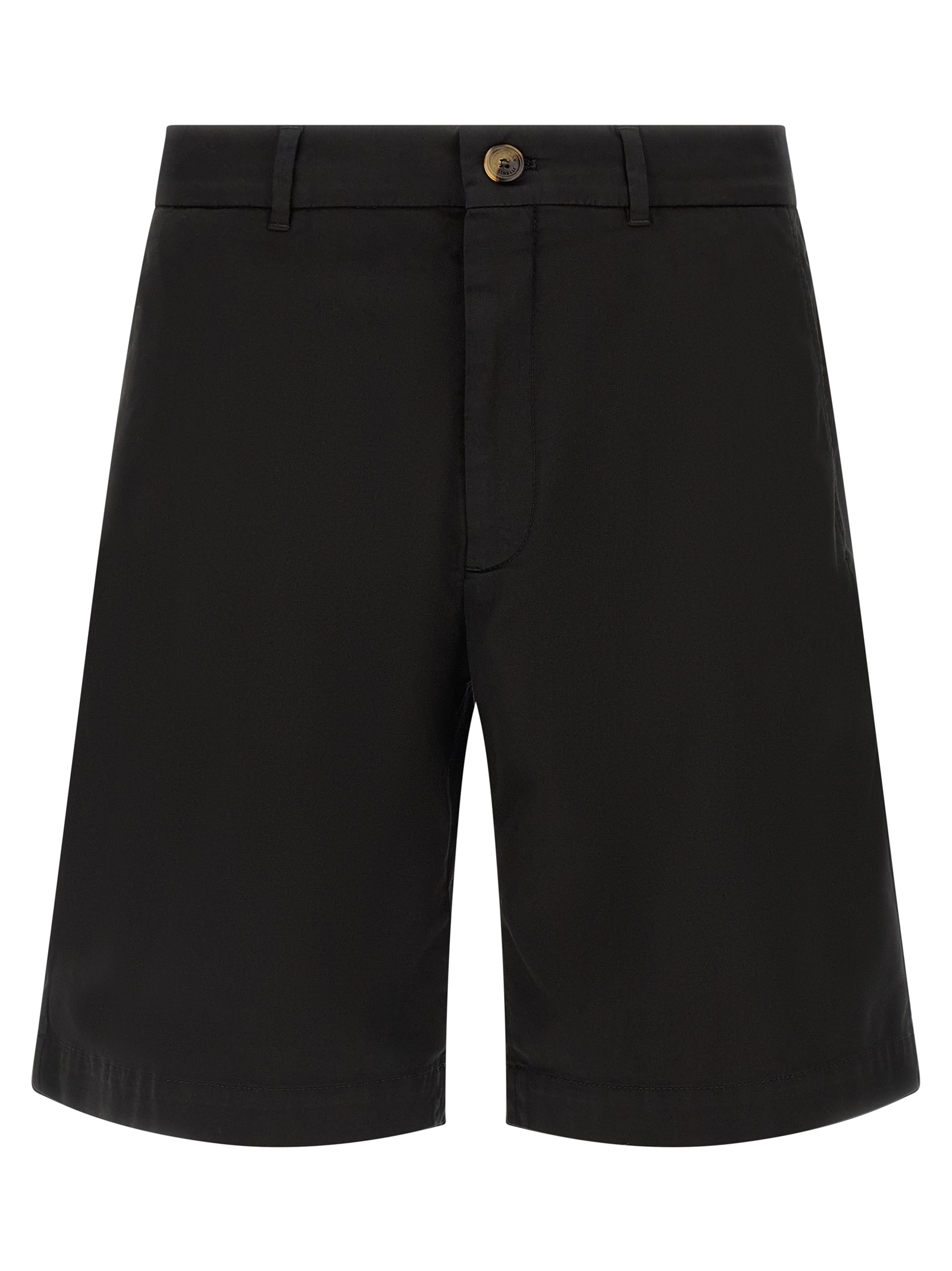Black Cotton Bermuda Shorts