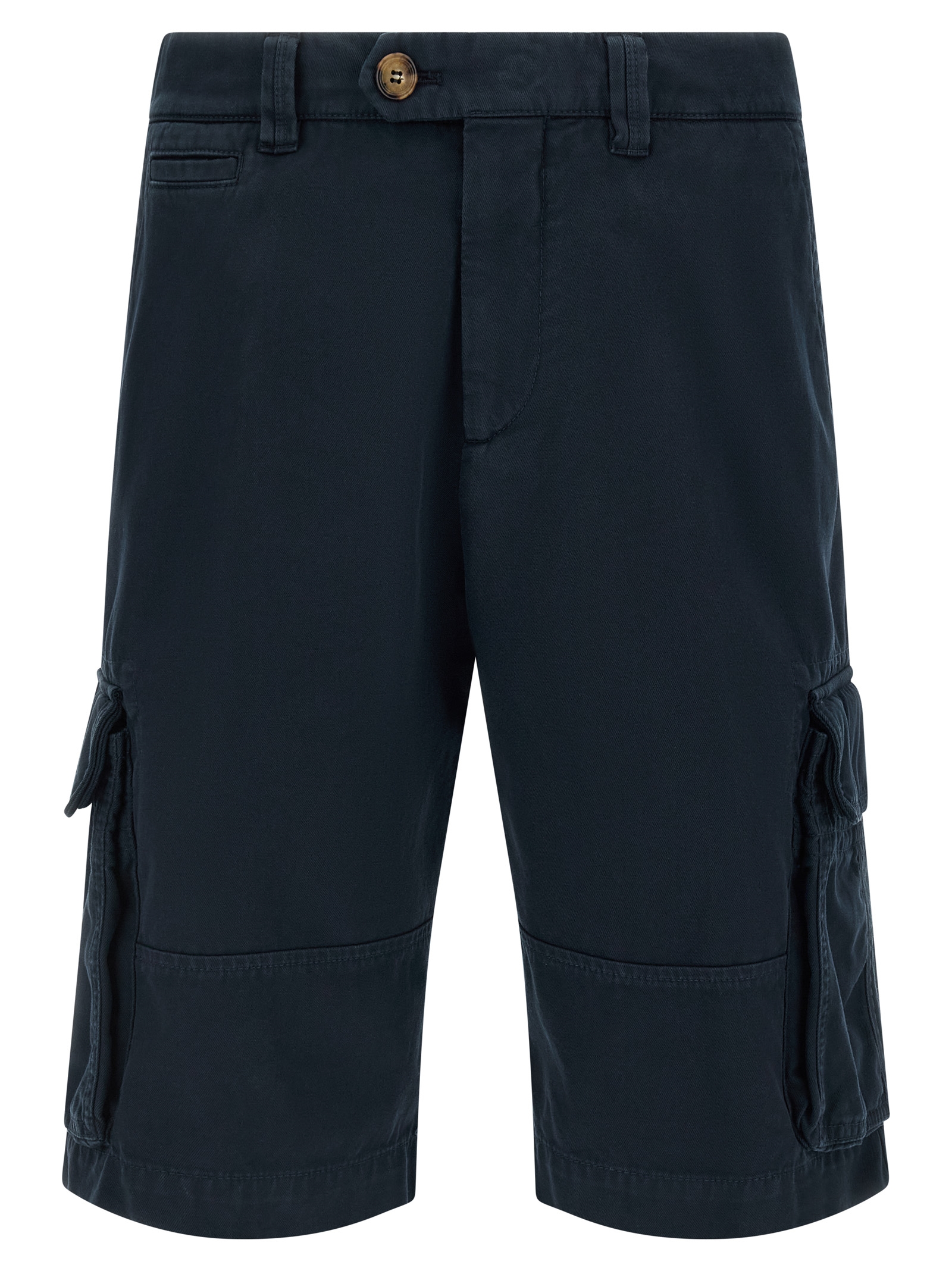 Blue Cotton Bermuda Shorts