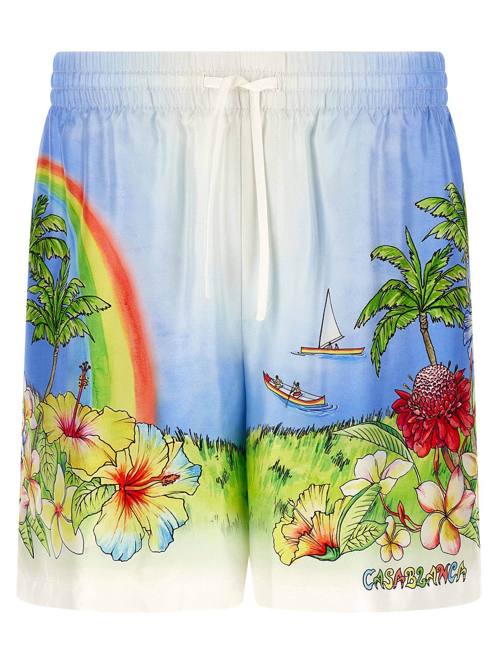 Multicolor Silk Bermuda Shorts