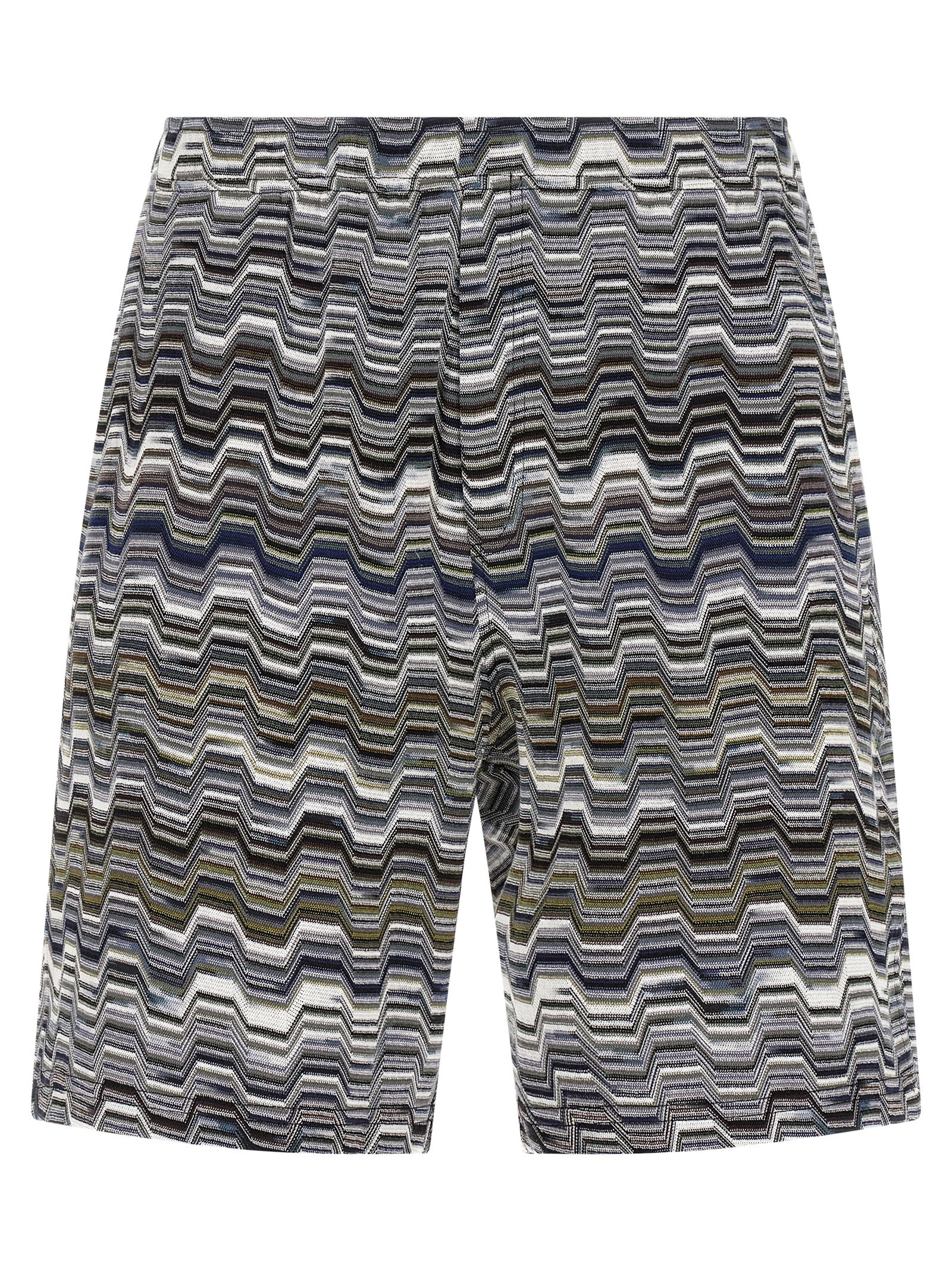Bicolor Cotton Bermuda Shorts