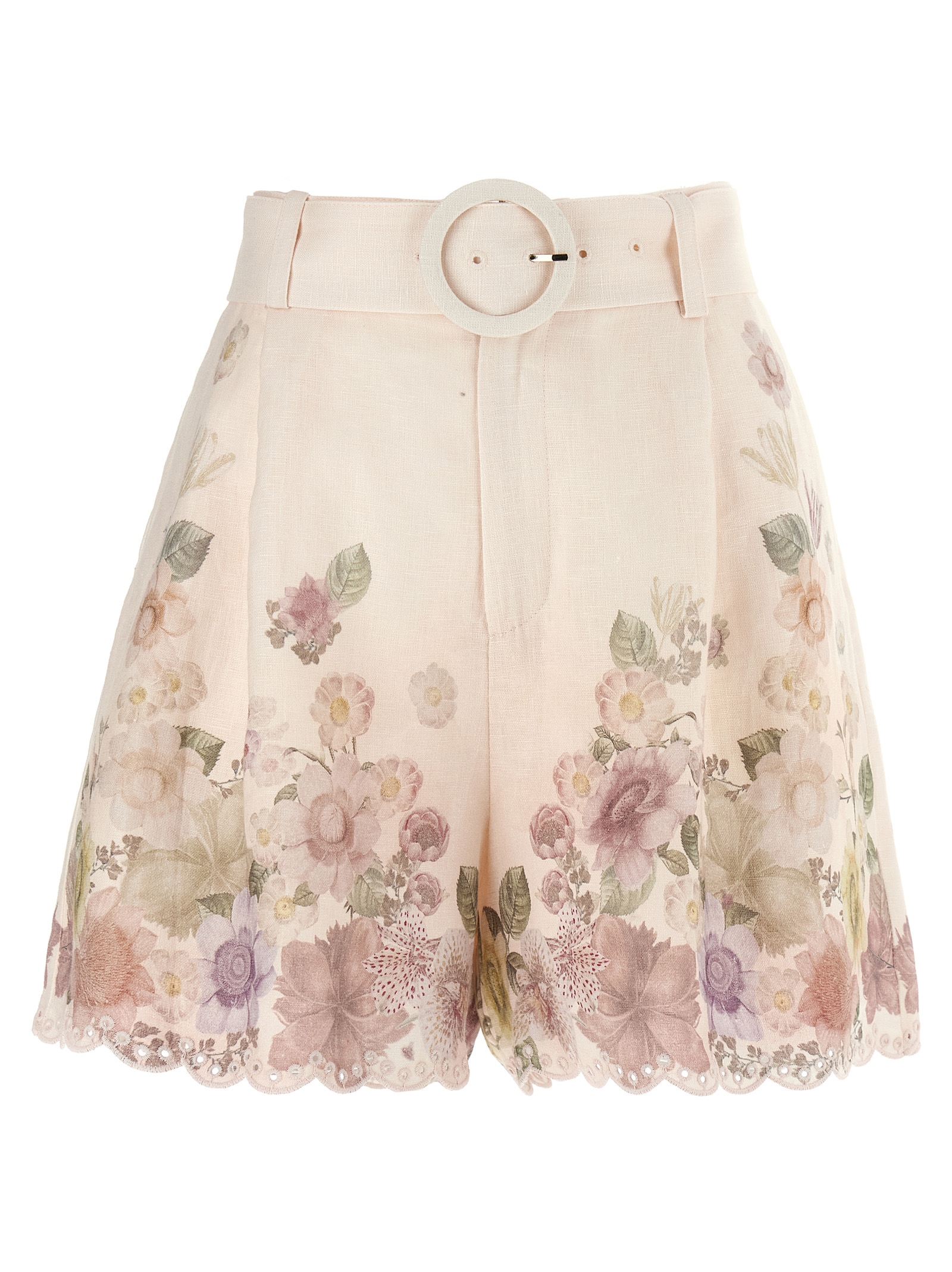 Multicolor Linen Bermuda Shorts