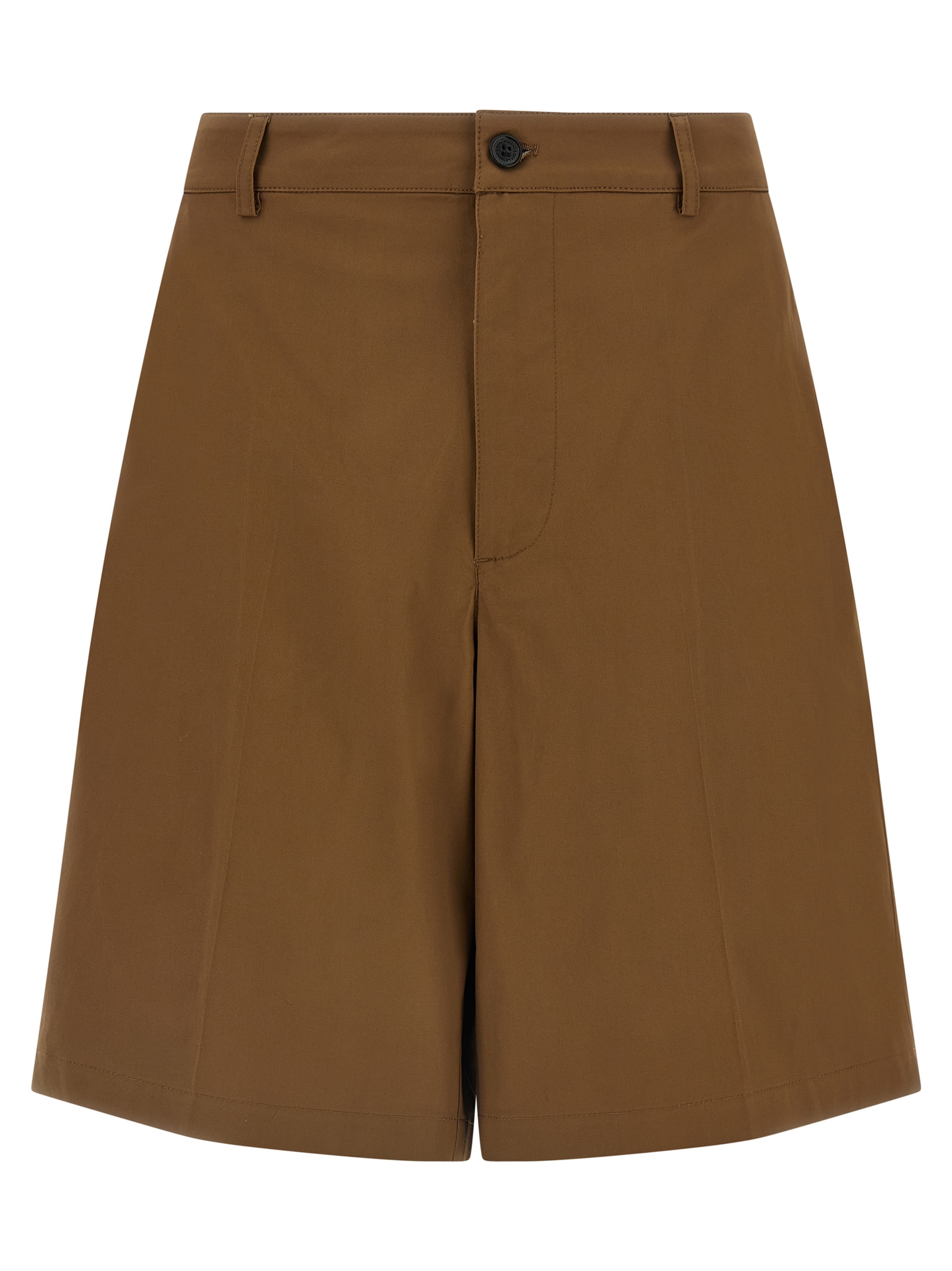 Brown Cotton Bermuda Shorts