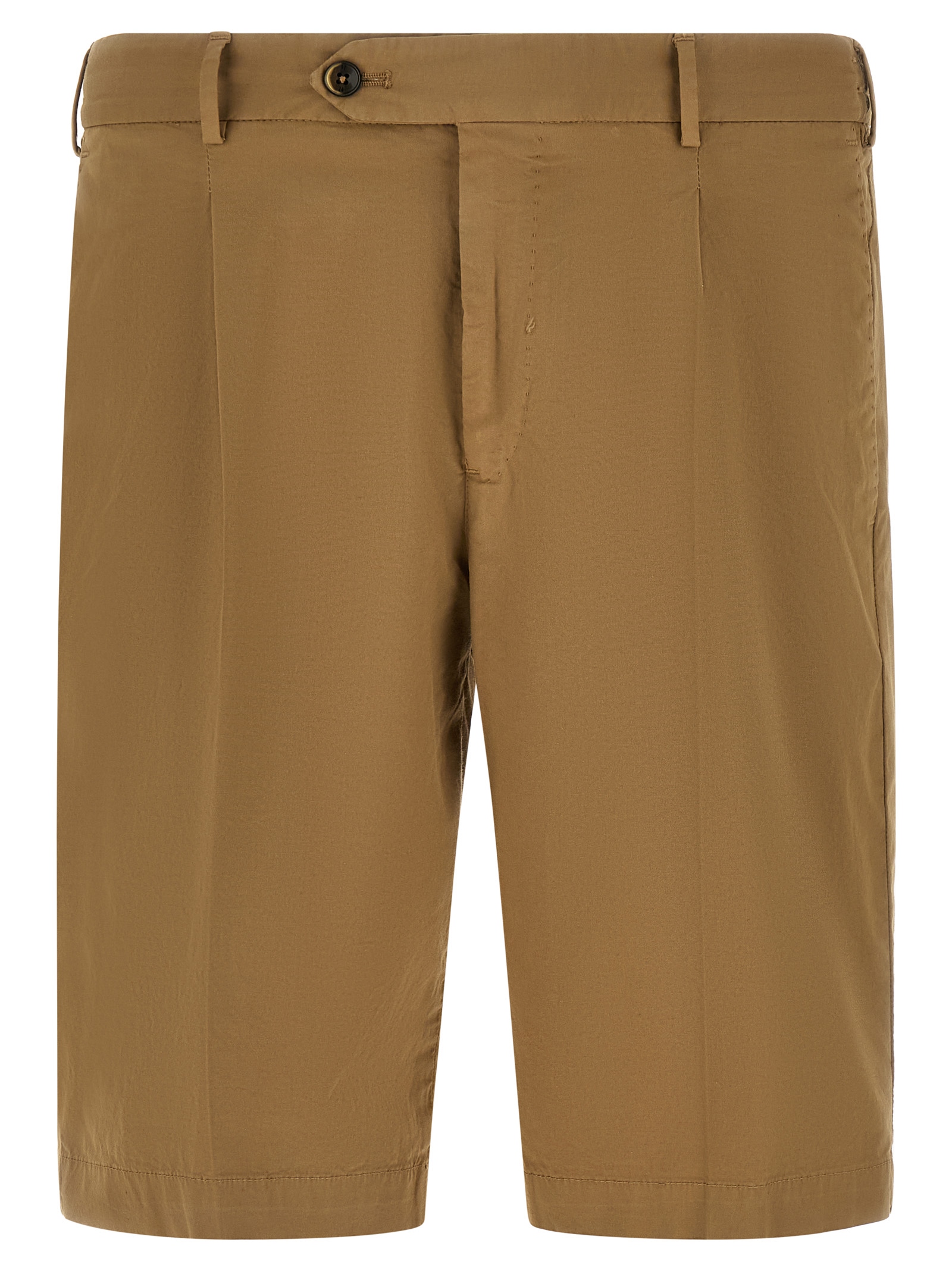 Beige Cotton Bermuda Shorts