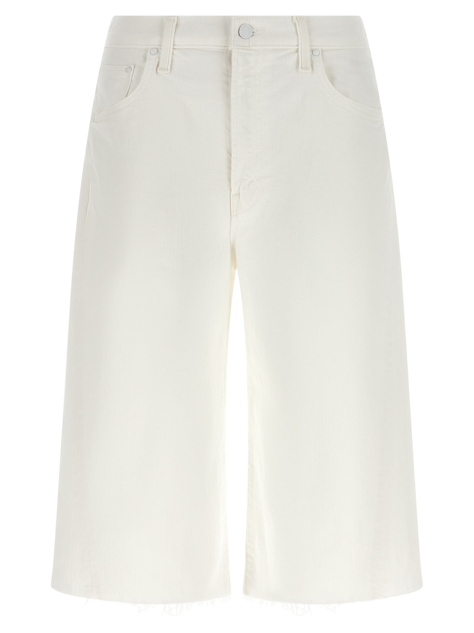 White Cotton Bermuda Shorts