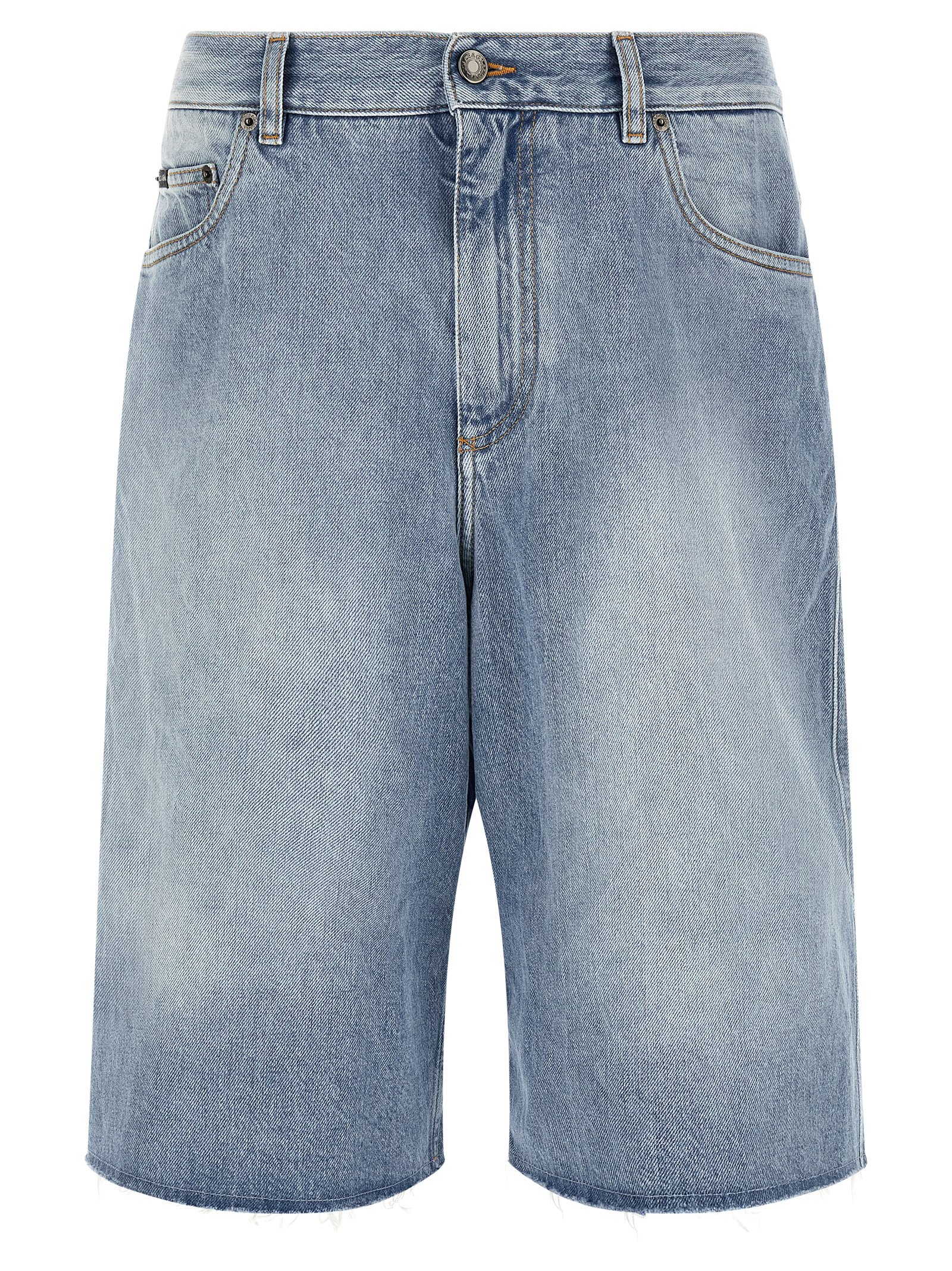 Blue Cotton Bermuda Shorts