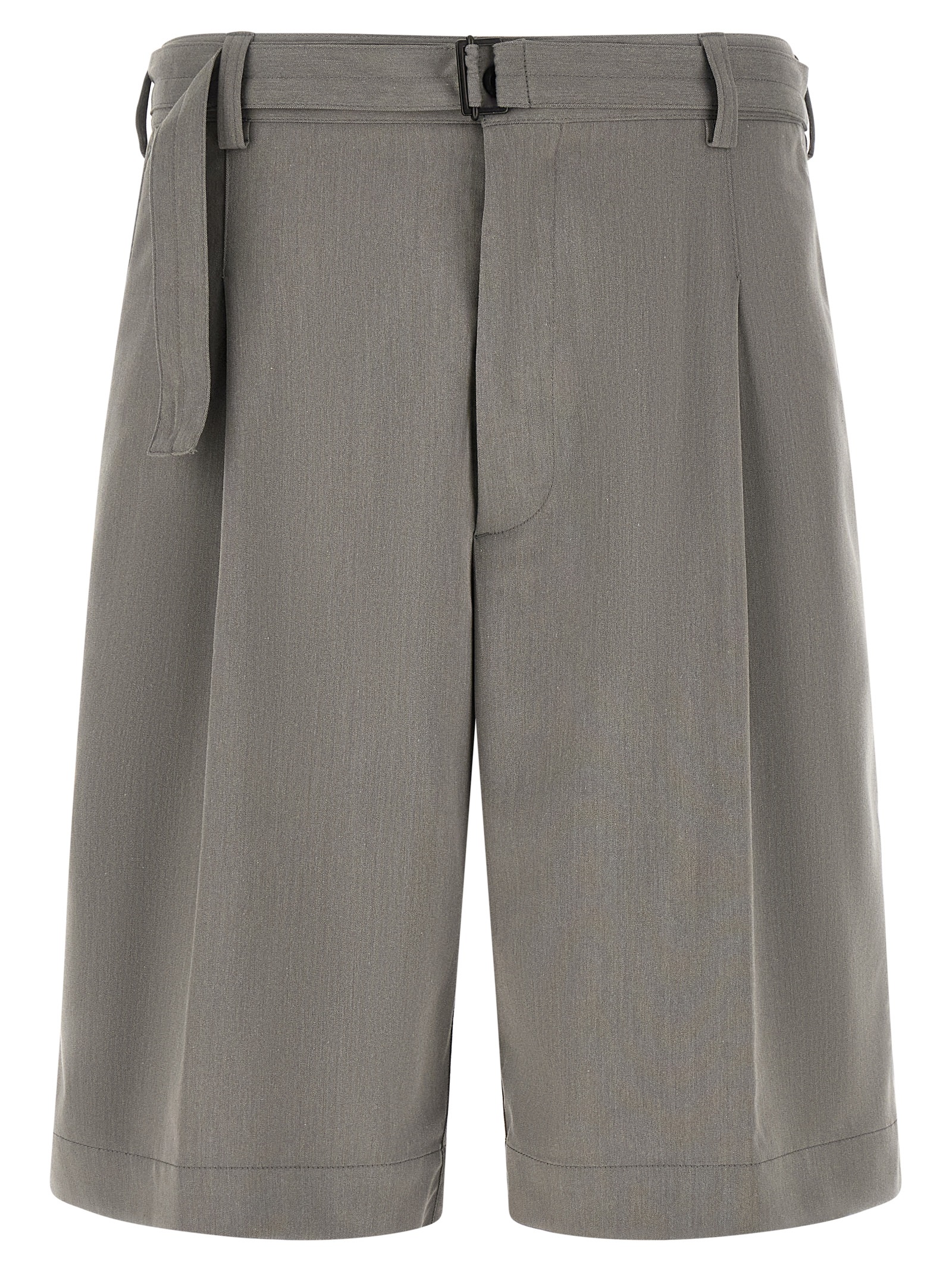 Gray Polyester Bermuda Shorts