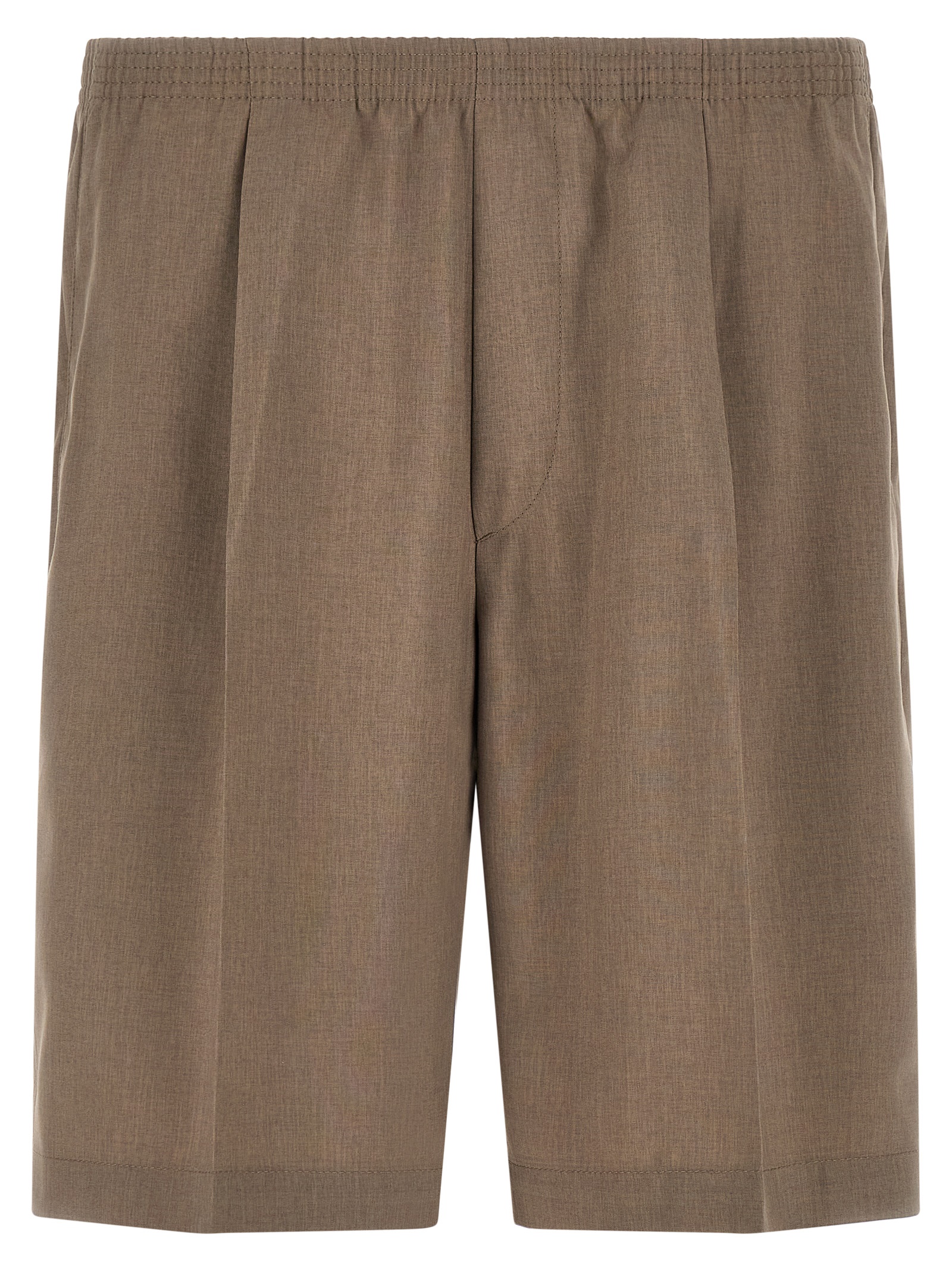Brown Polyester Bermuda Shorts