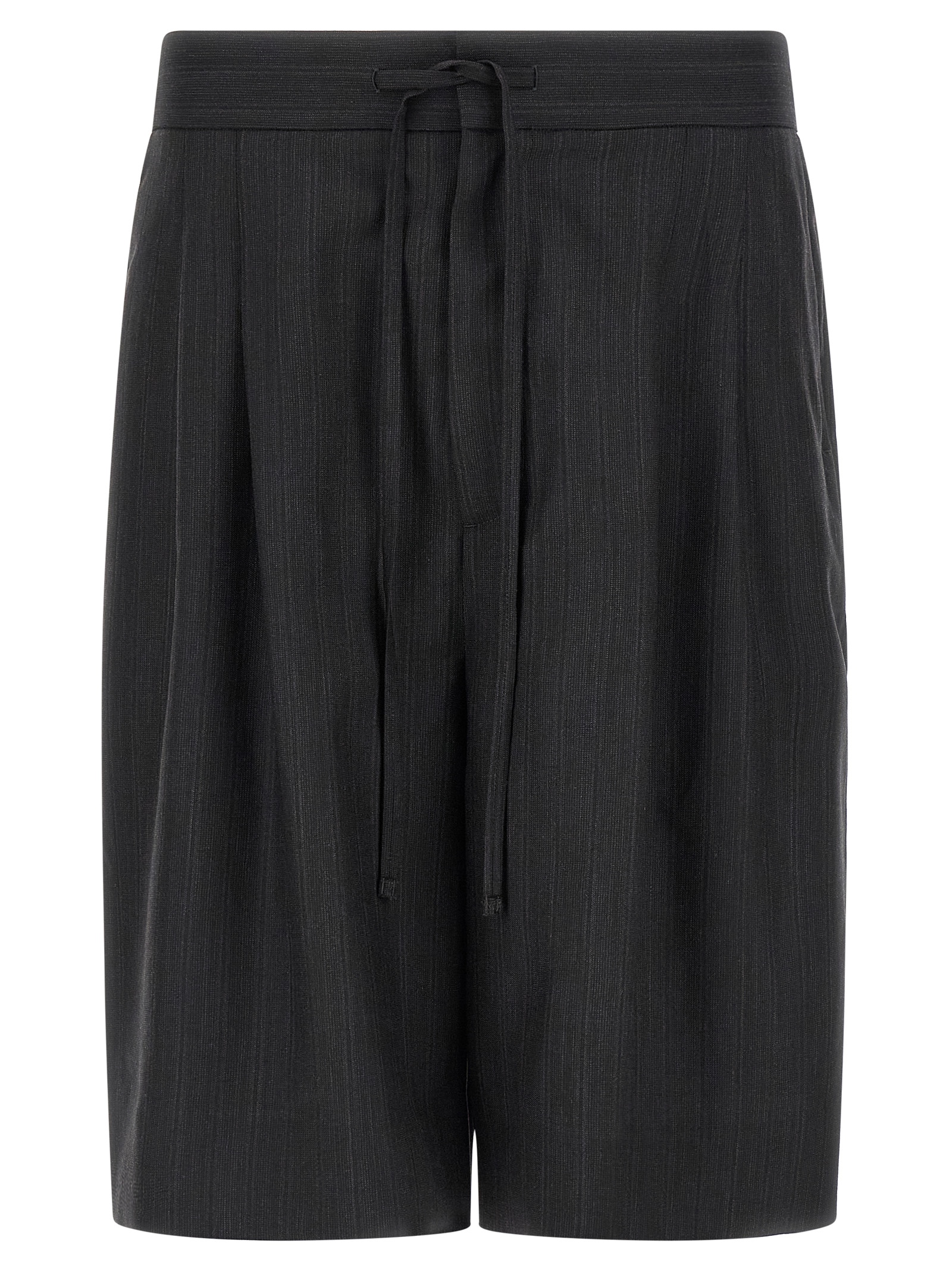 Black Virgin Wool Bermuda Shorts