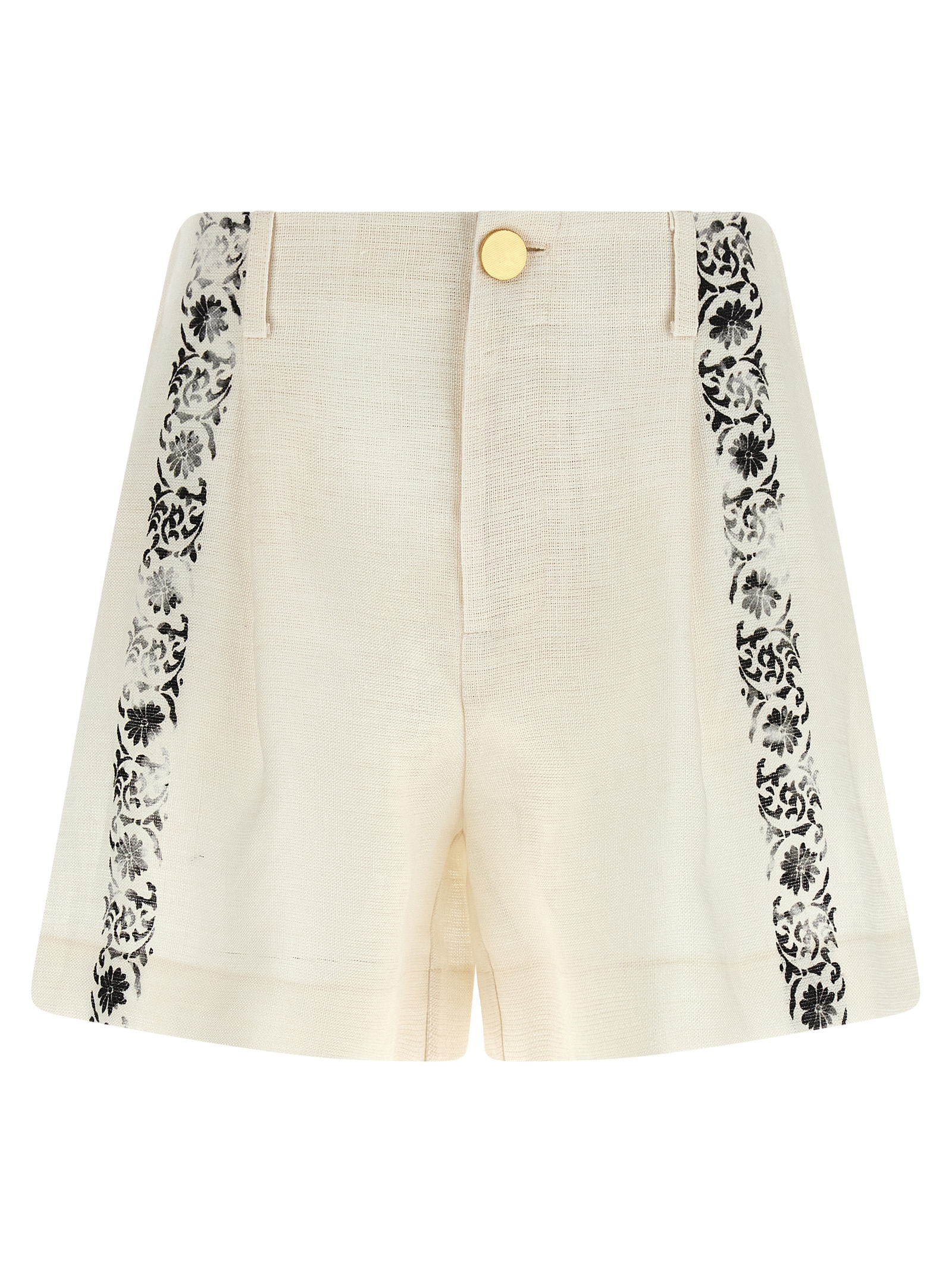 Bicolor Linen Bermuda Shorts