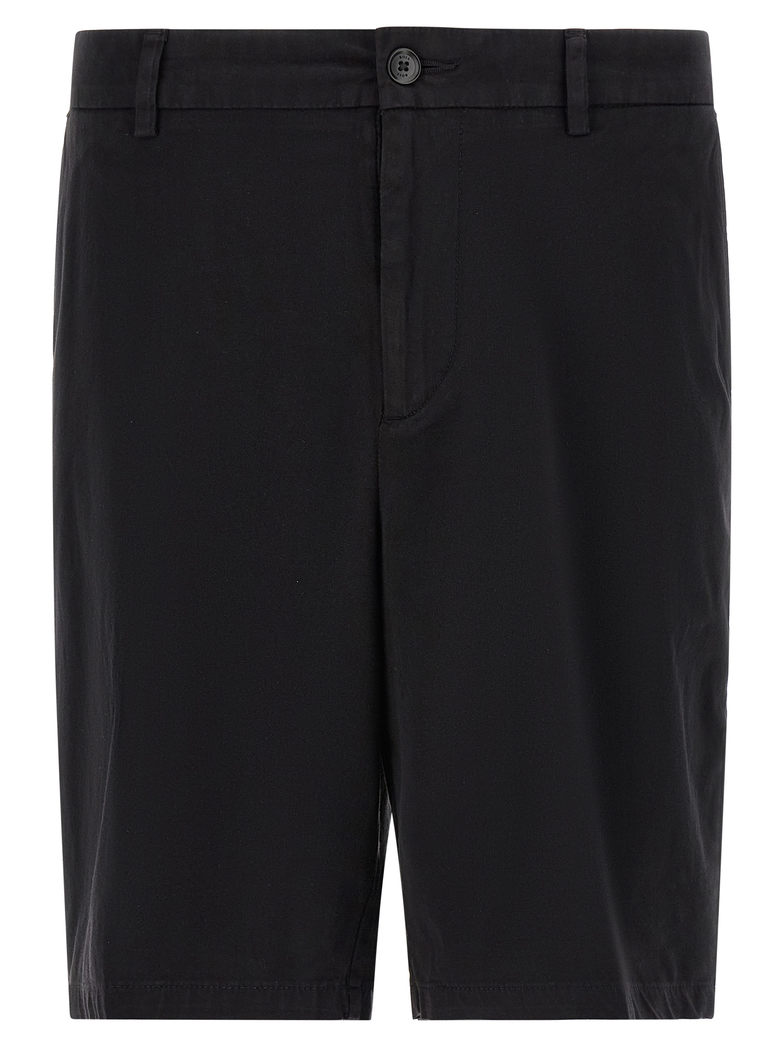 Black Cotton Bermuda Shorts