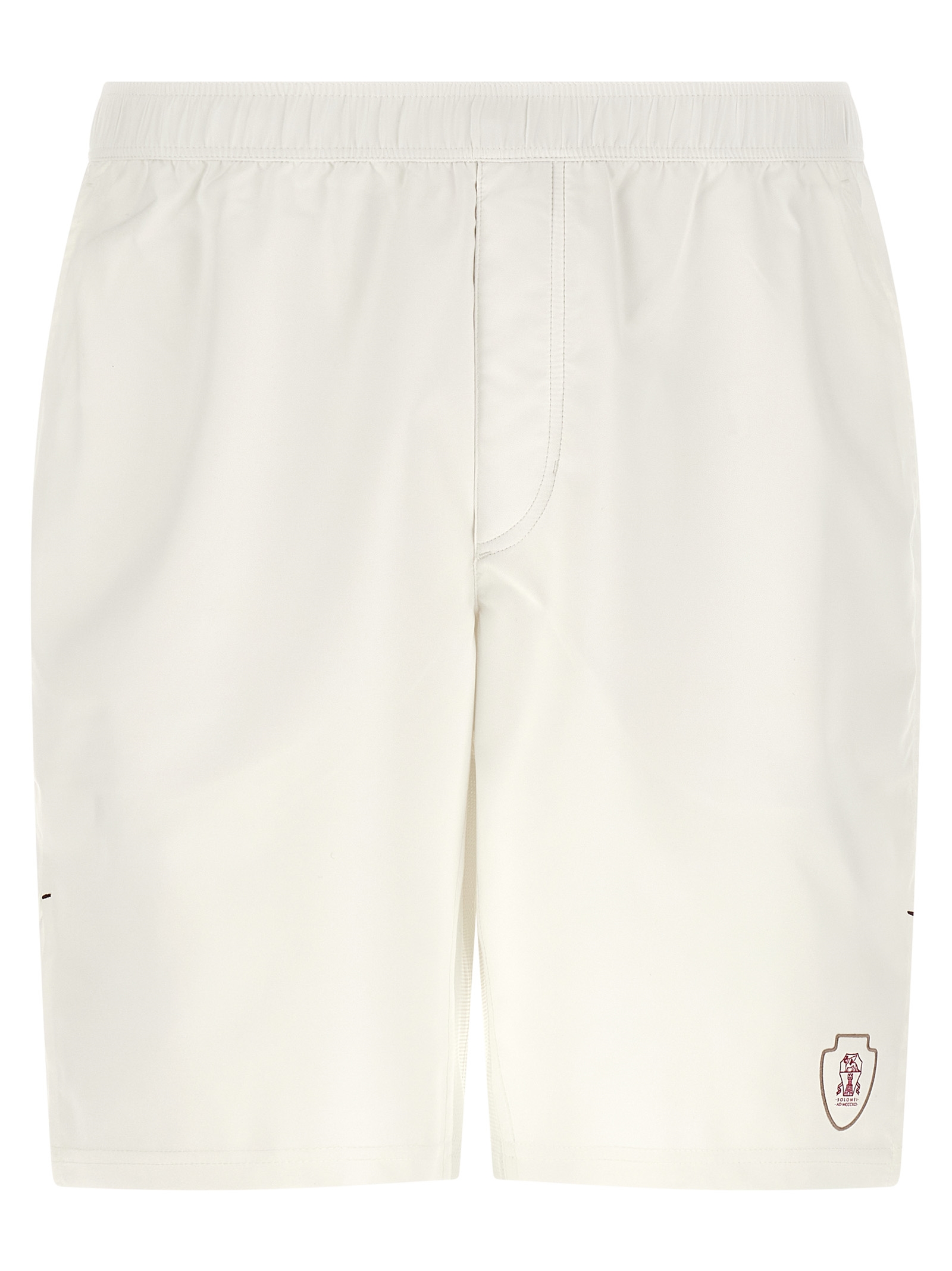 White Polyester Bermuda Shorts