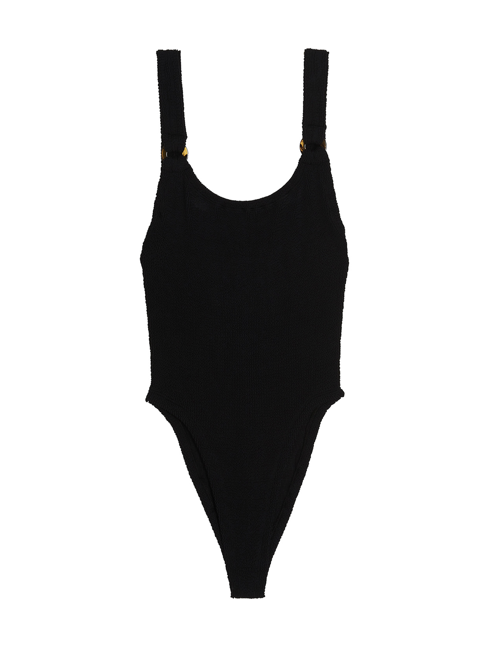 Black Nylon One-Piece Swimsuit