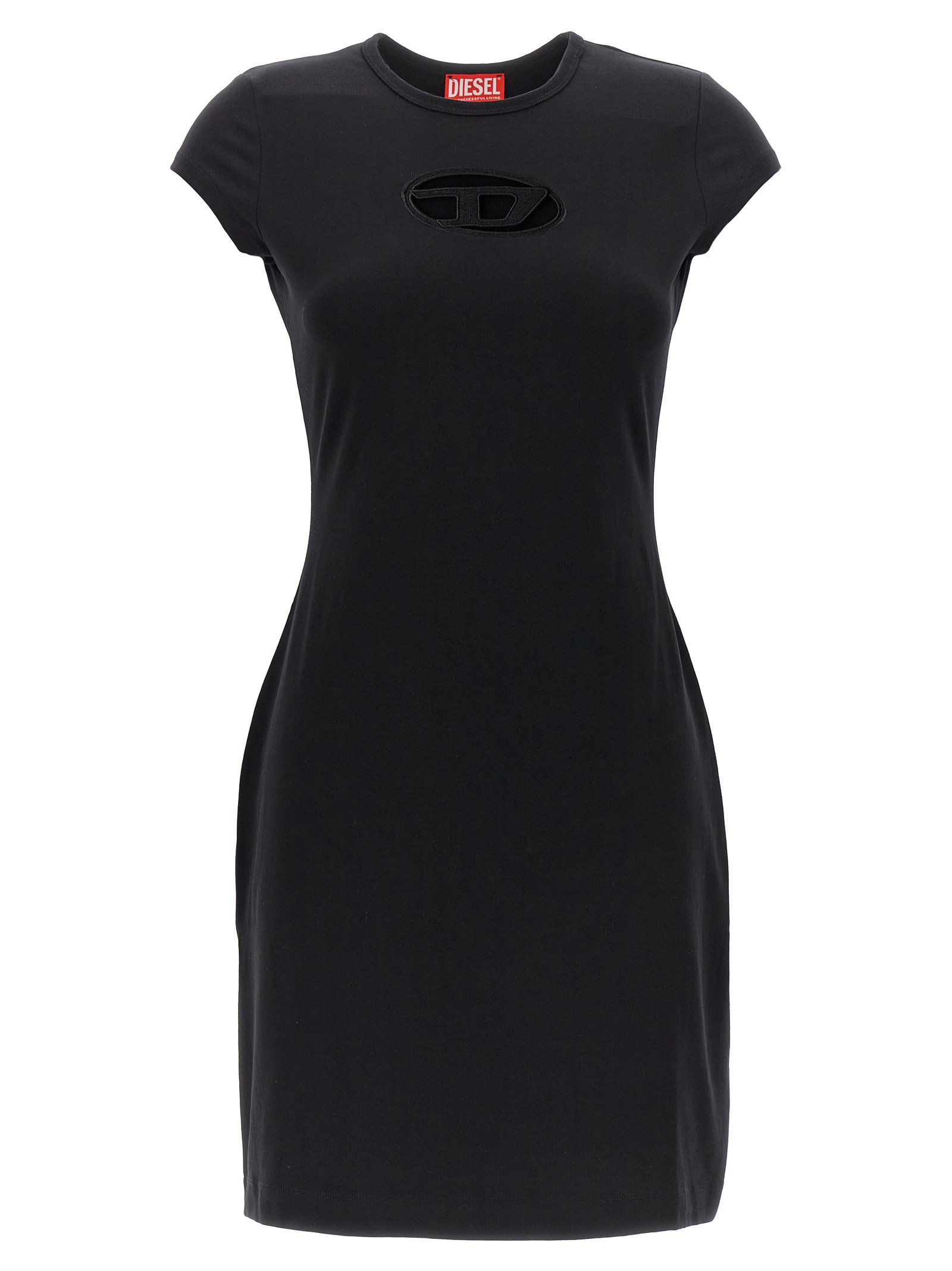 Black Cotton Short Dress