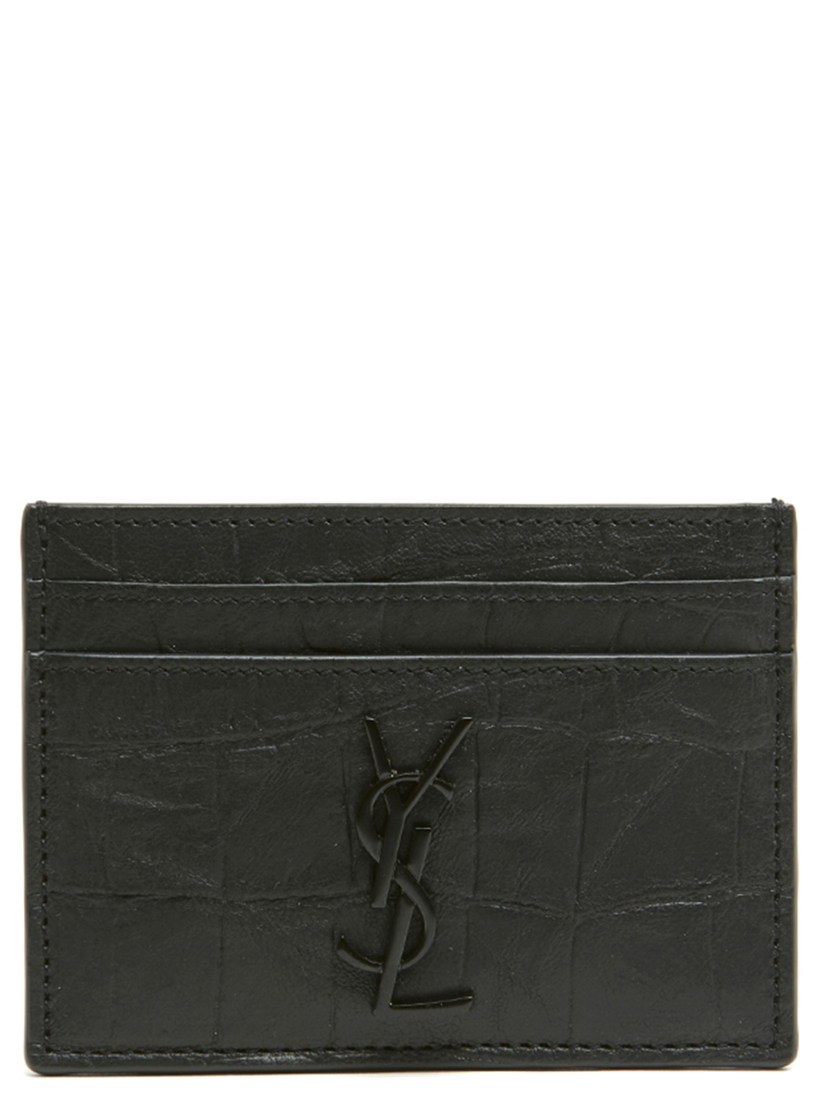 Saint Laurent Black Lambskin Cardholder Accessory - Men