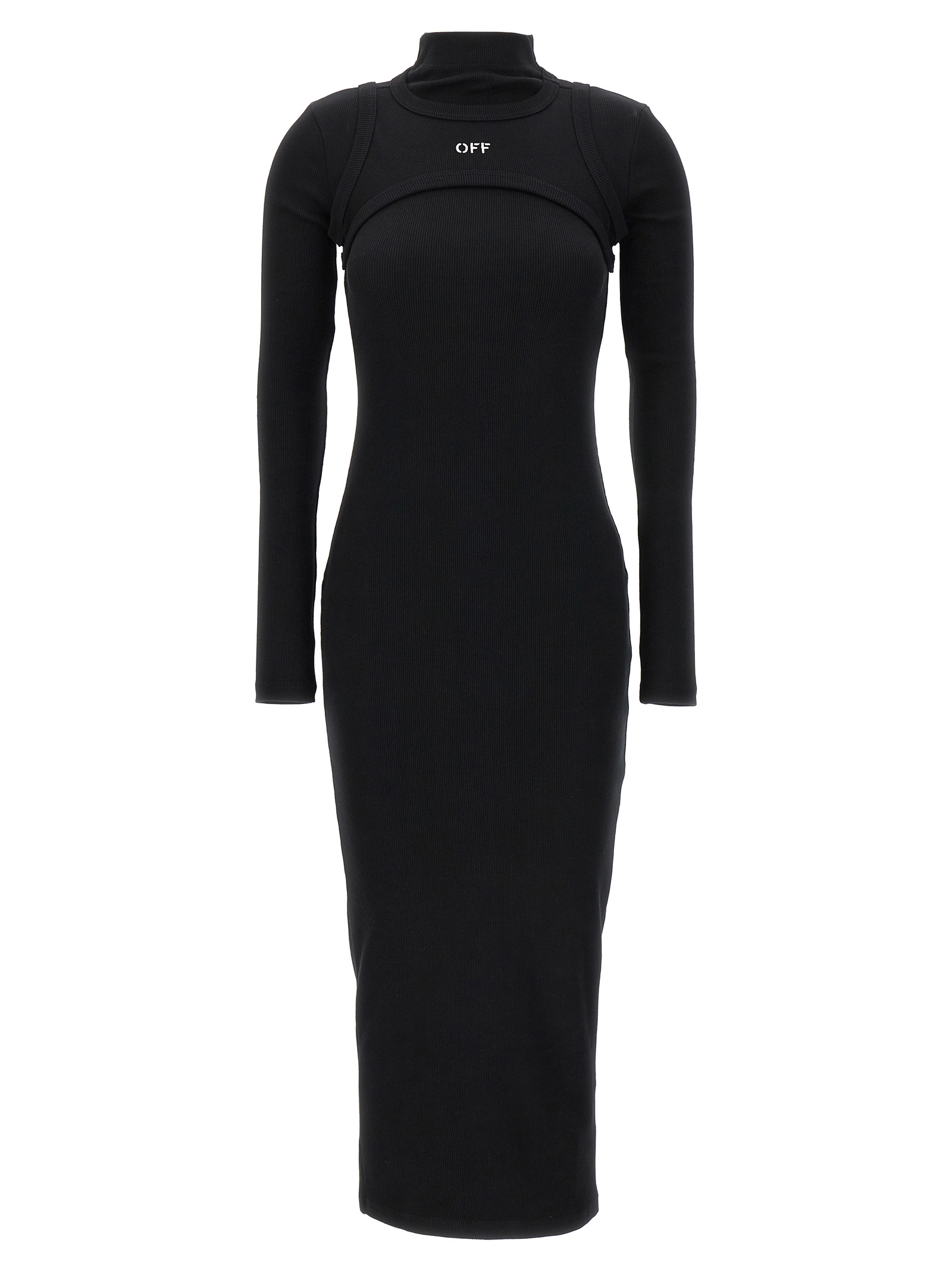 Black Cotton Midi Dress