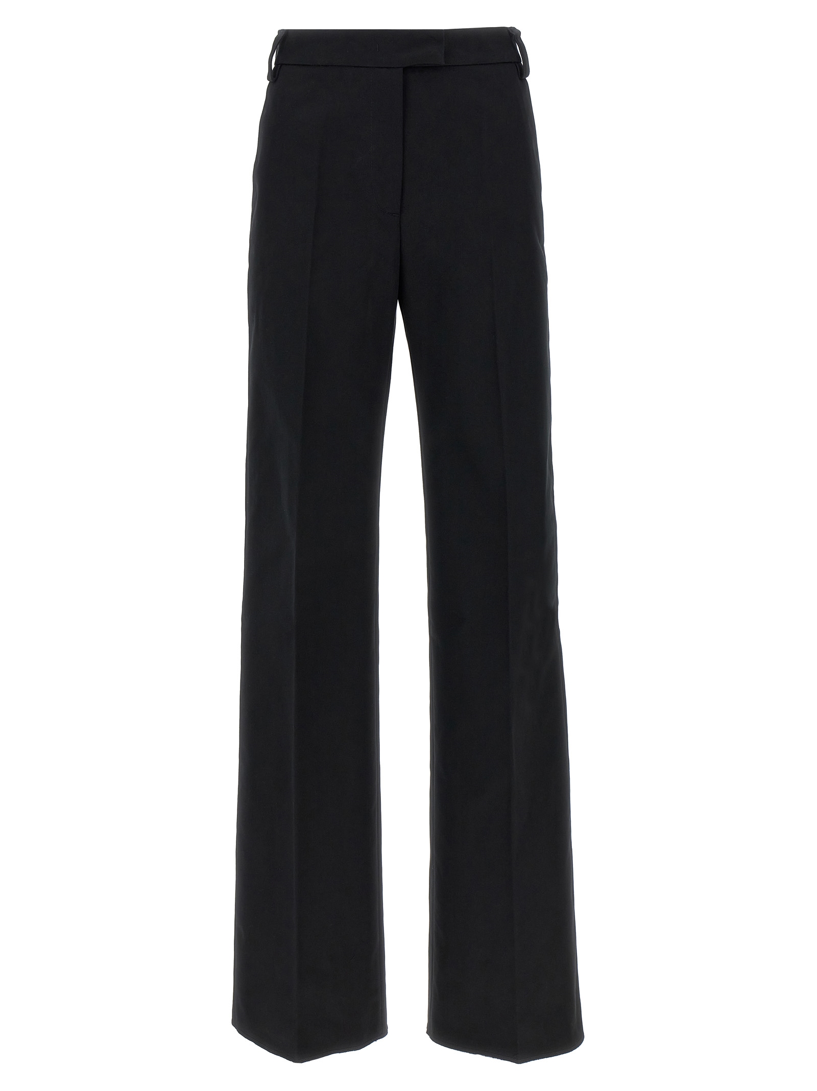 Black Cotton Casual Pants