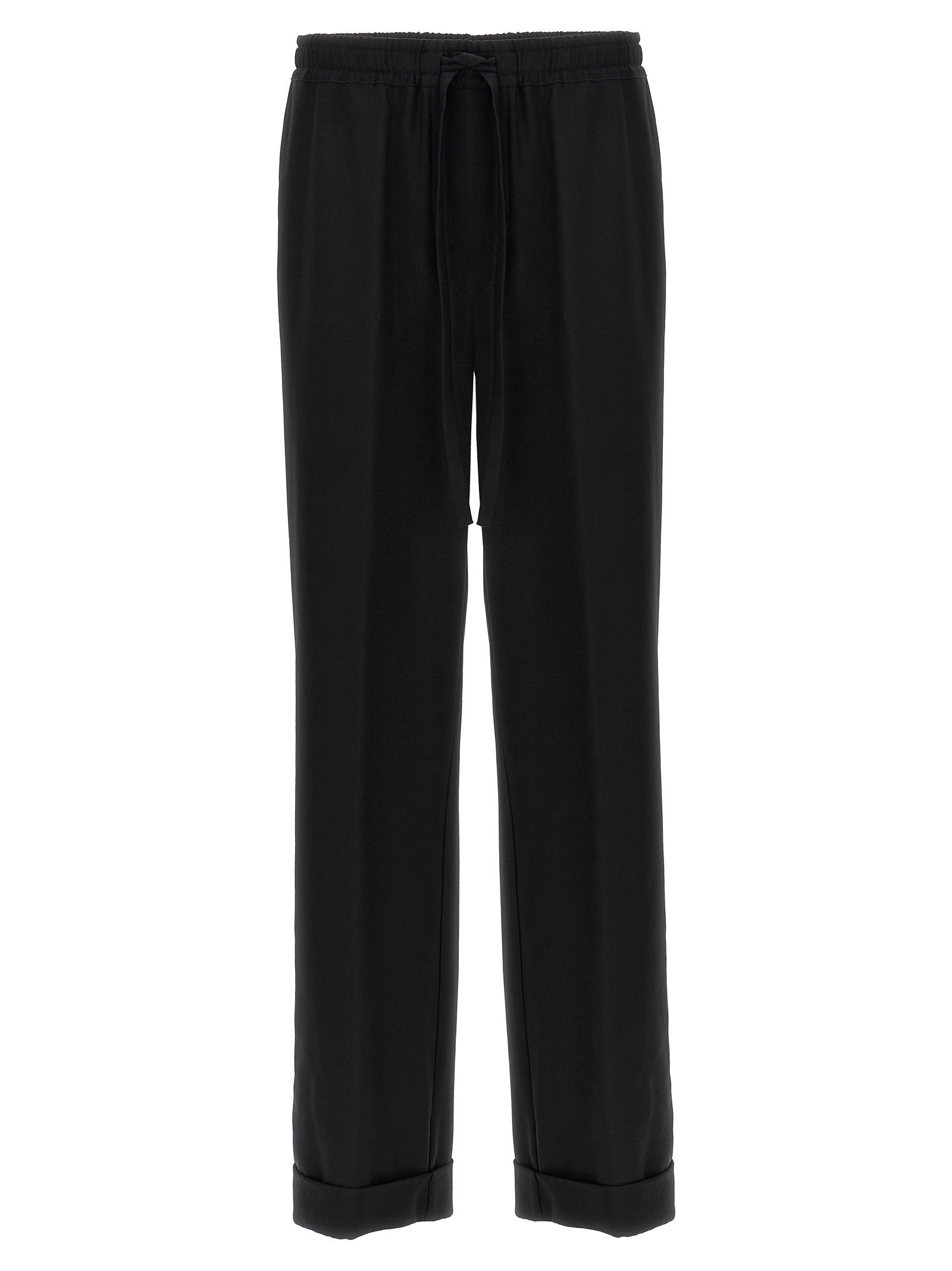 Black Virgin Wool Casual Pants