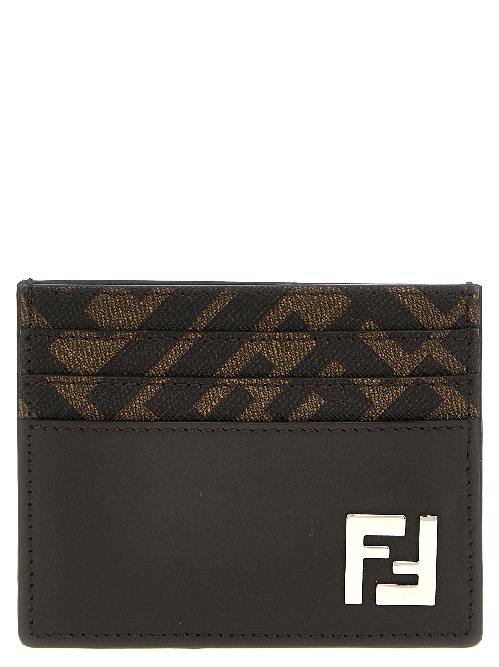 Fendi Brown Calf Leather Bos Taurus Cardholder Accessory - Men