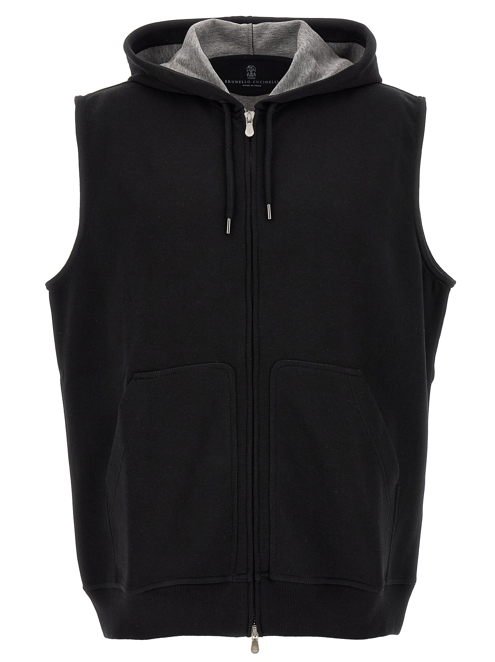 Brunello Cucinelli Black Cotton Sleeveless Jacket Clothing - Men