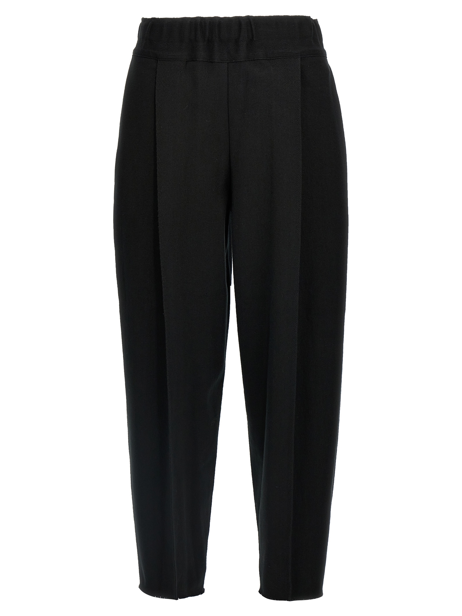 Black Cotton Casual Pants