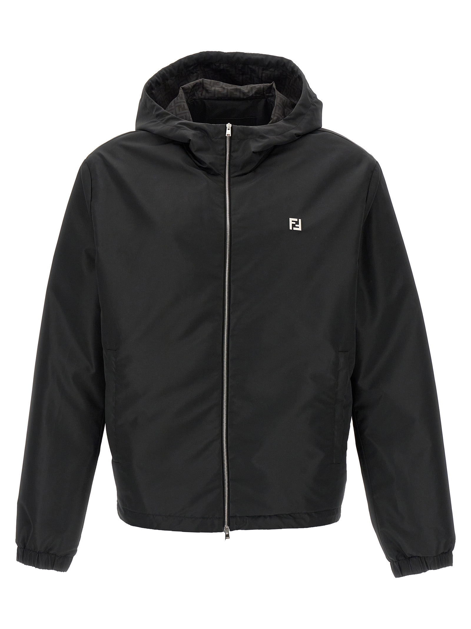 Black Polyester Shell Jacket