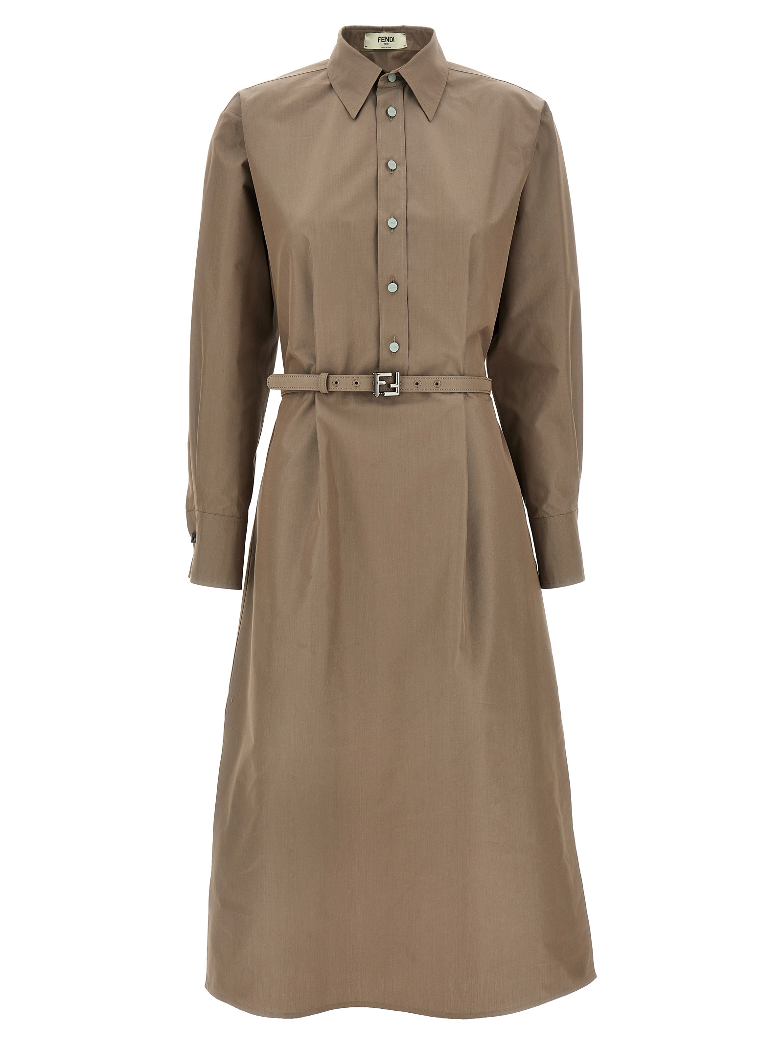 Fendi Gray Cotton Midi Dress - Women