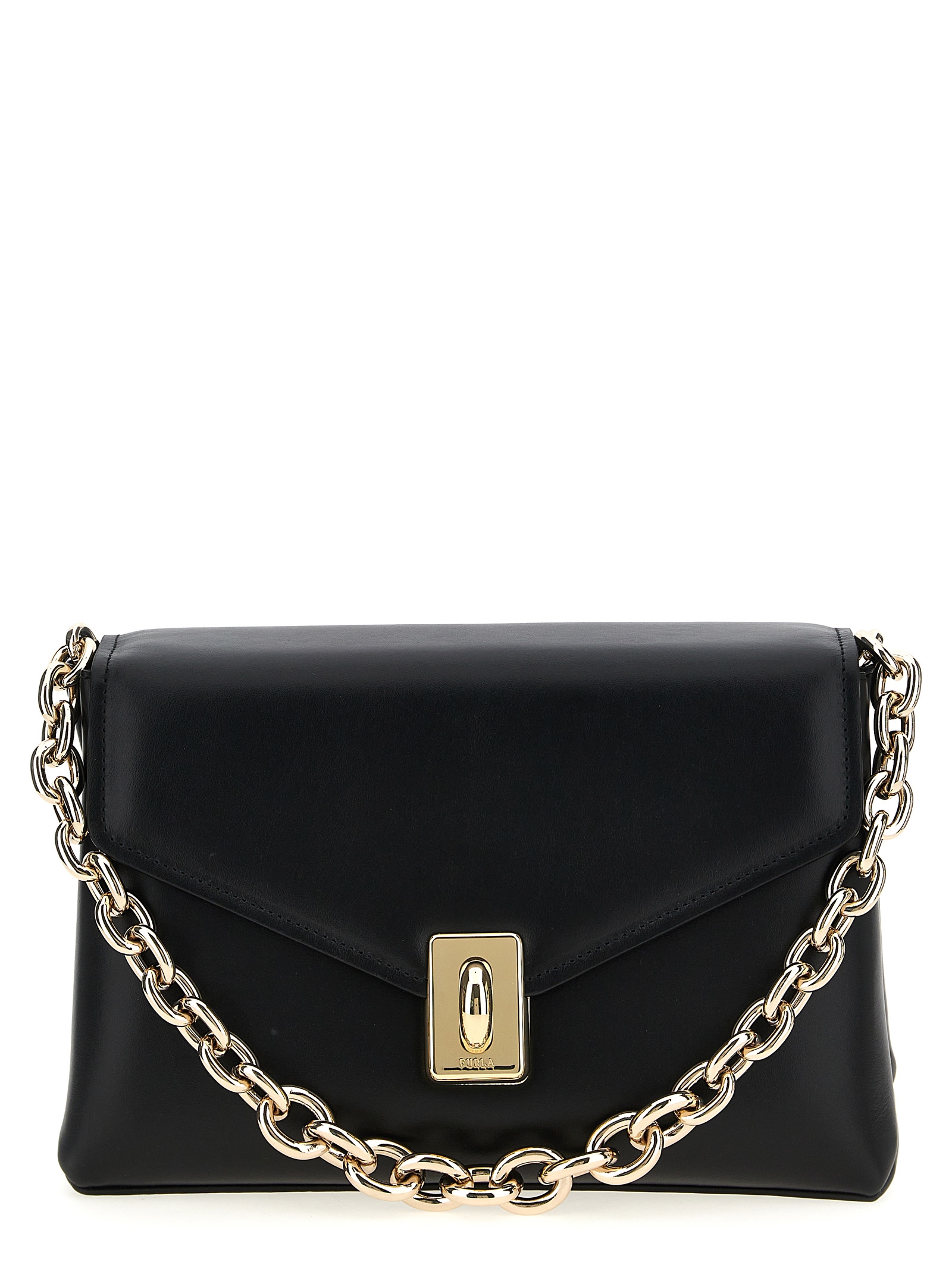 Furla Black Leather Shoulder Women's Bag