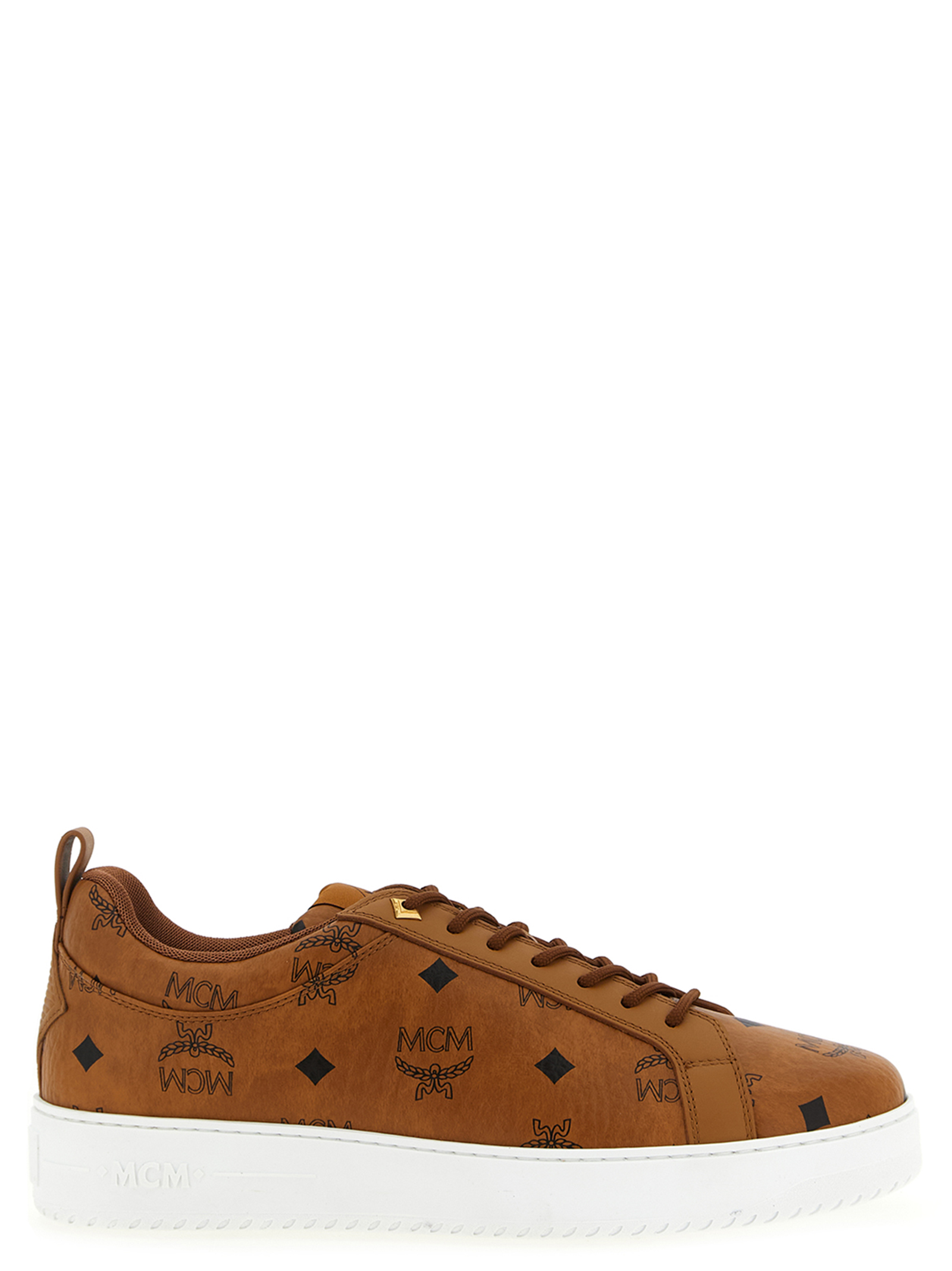 Brown Polyethylene Low Top Sneakers