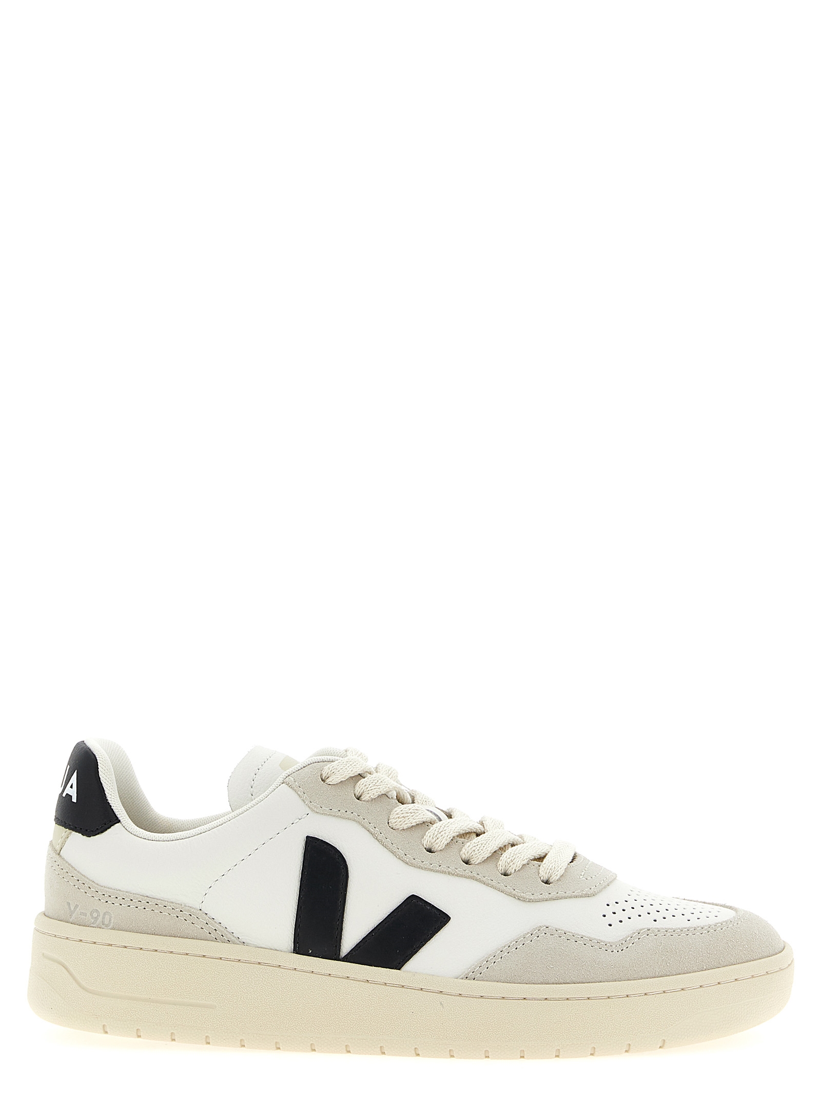 Bicolor Genuine Leather Athletic Sneakers