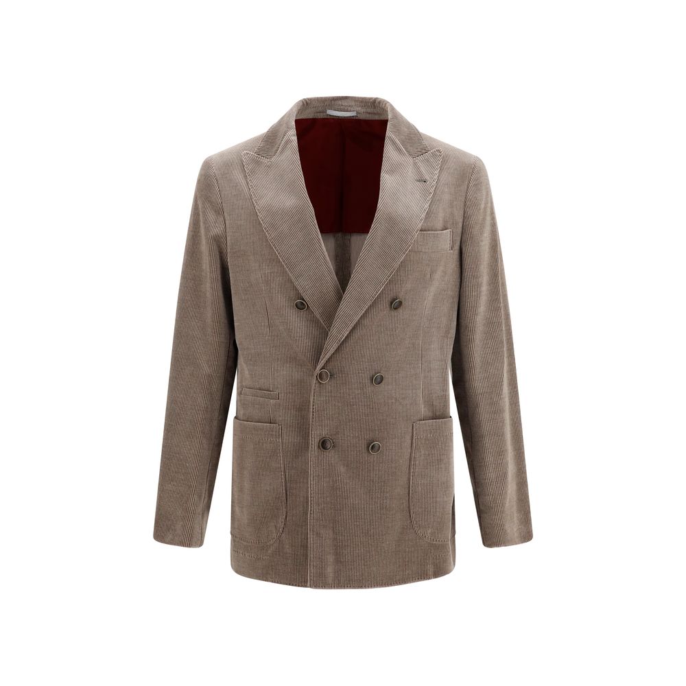 Brunello Cucinelli Gray Cotton Full-Length Jacket Clothing - Men