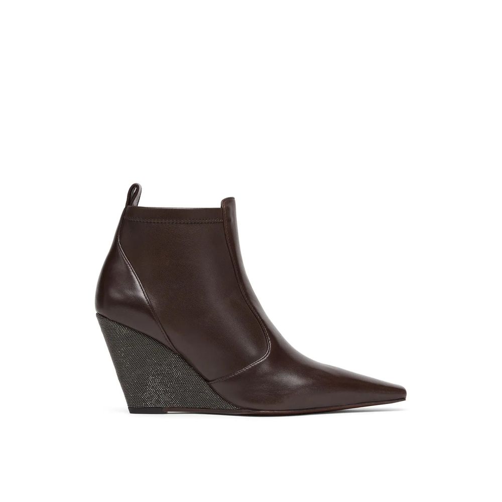 Brunello Cucinelli Brown Leather Ankle Boots - Women