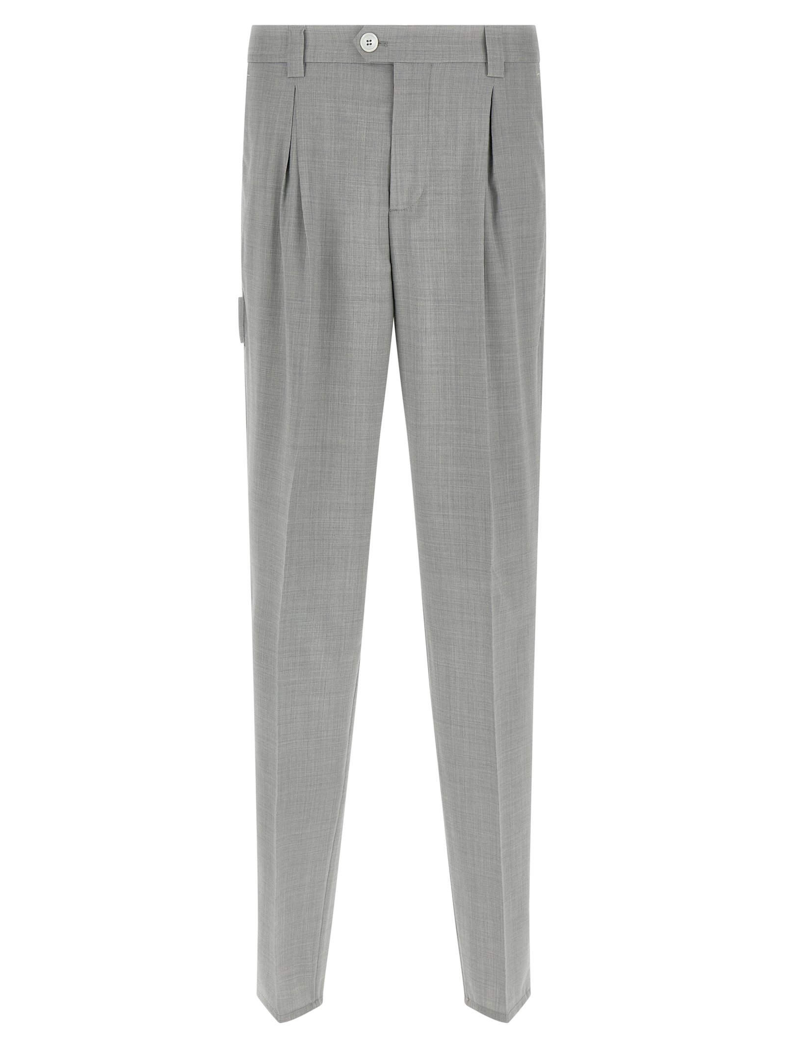 Gray Virgin Wool Dress Pants