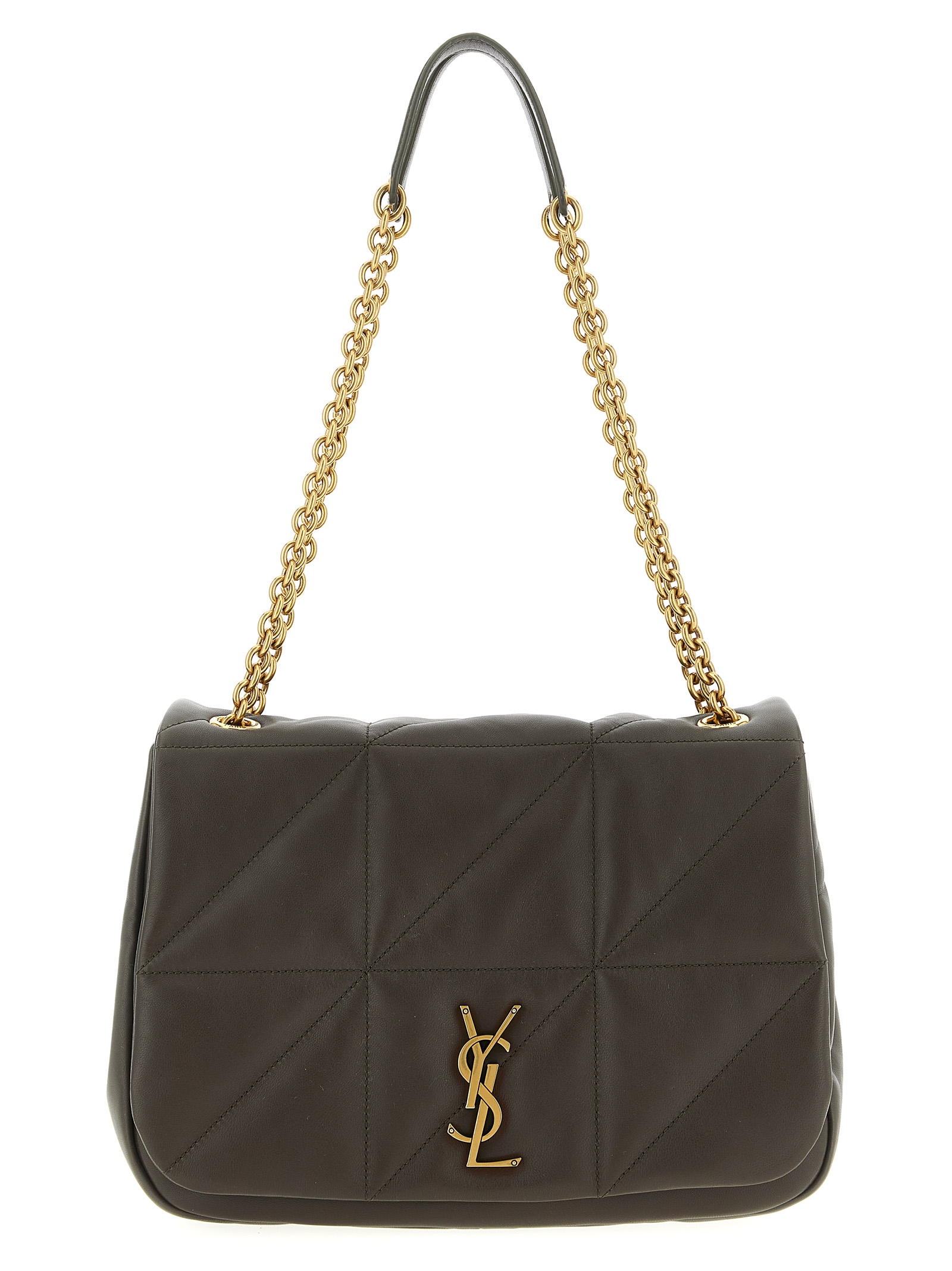 Saint Laurent Bicolor Lamb Leather Shoulder Bag - Women