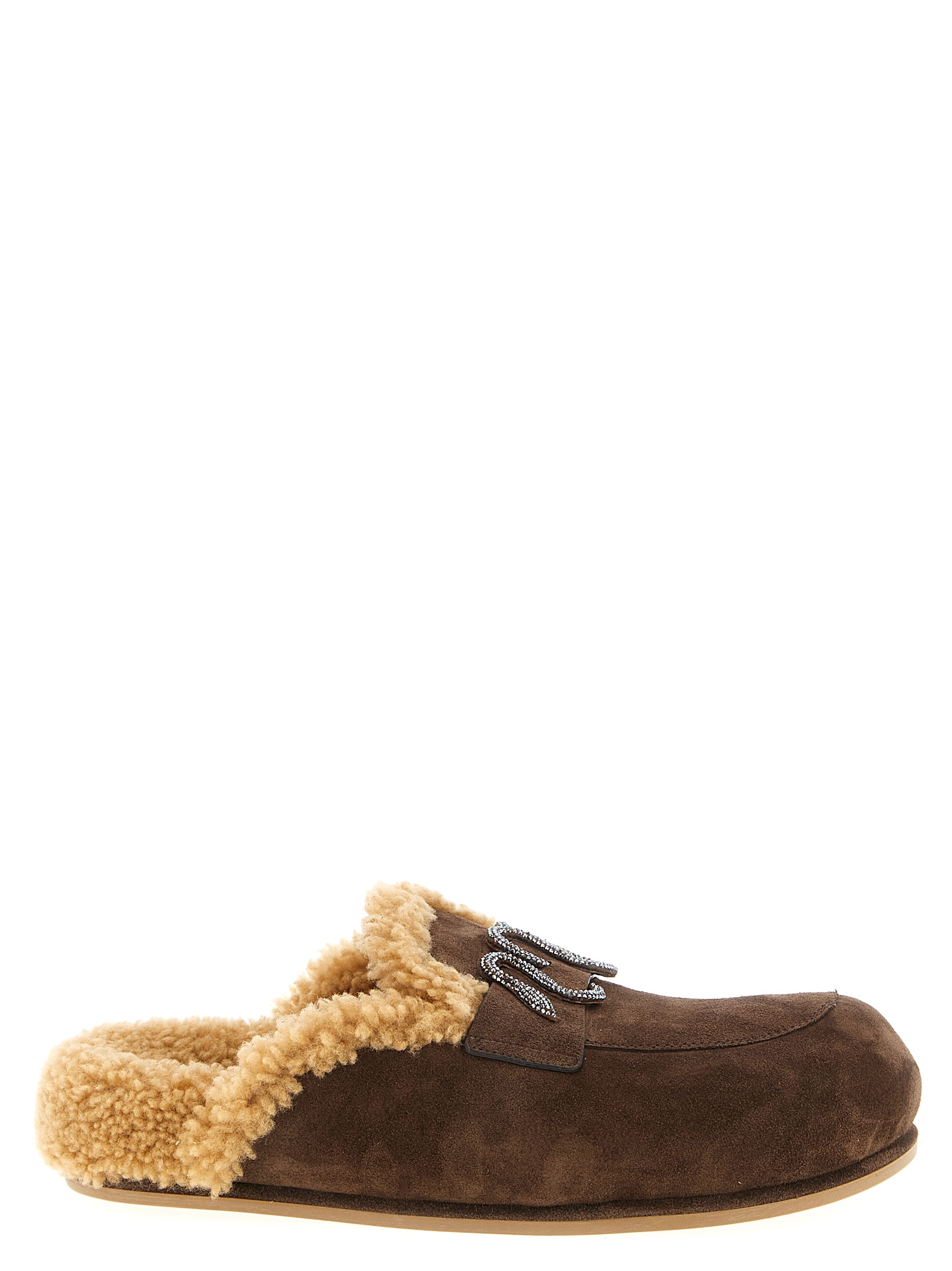 Brown Calfskin Slides