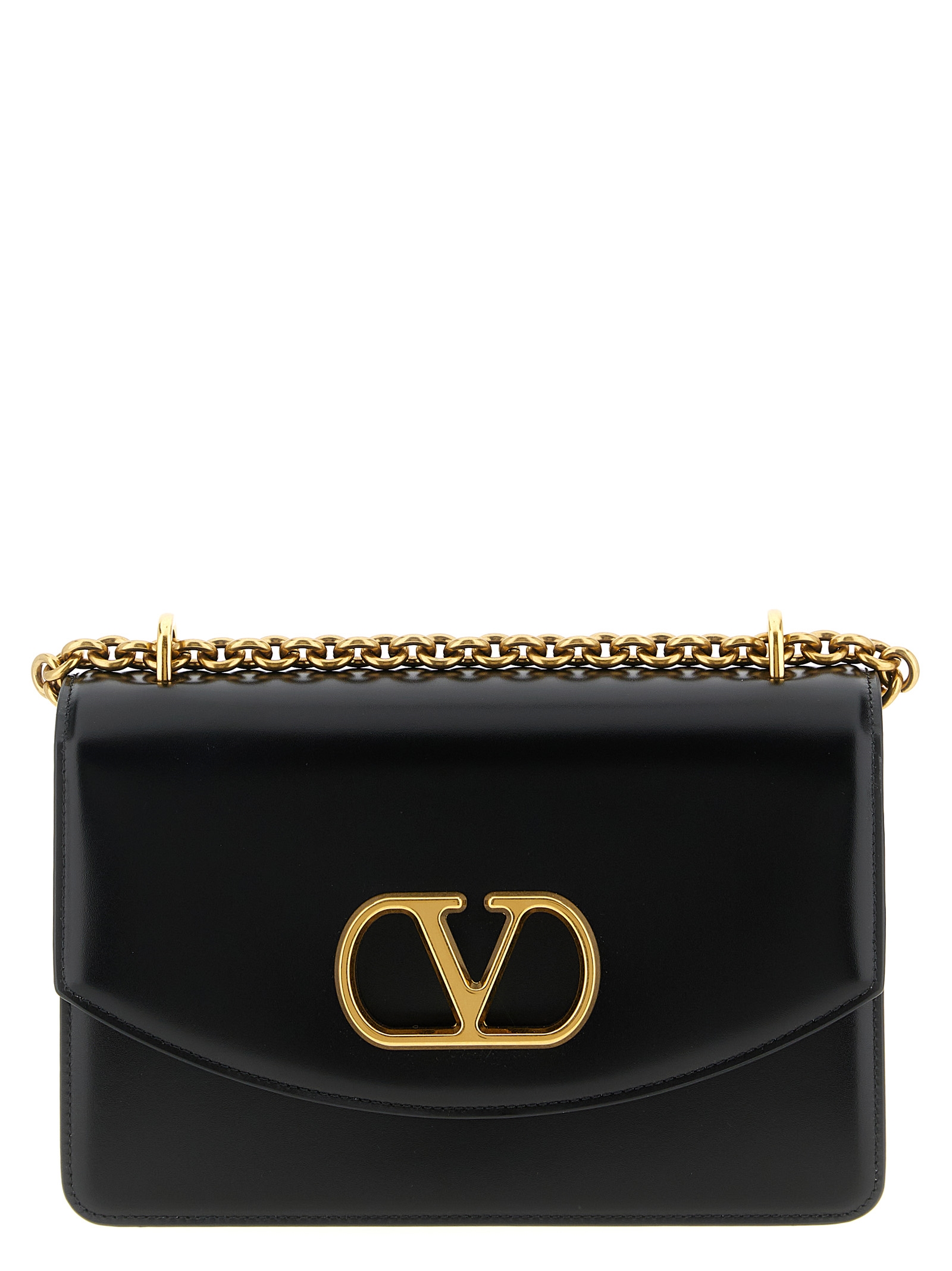 Black Calfskin Shoulder Bag