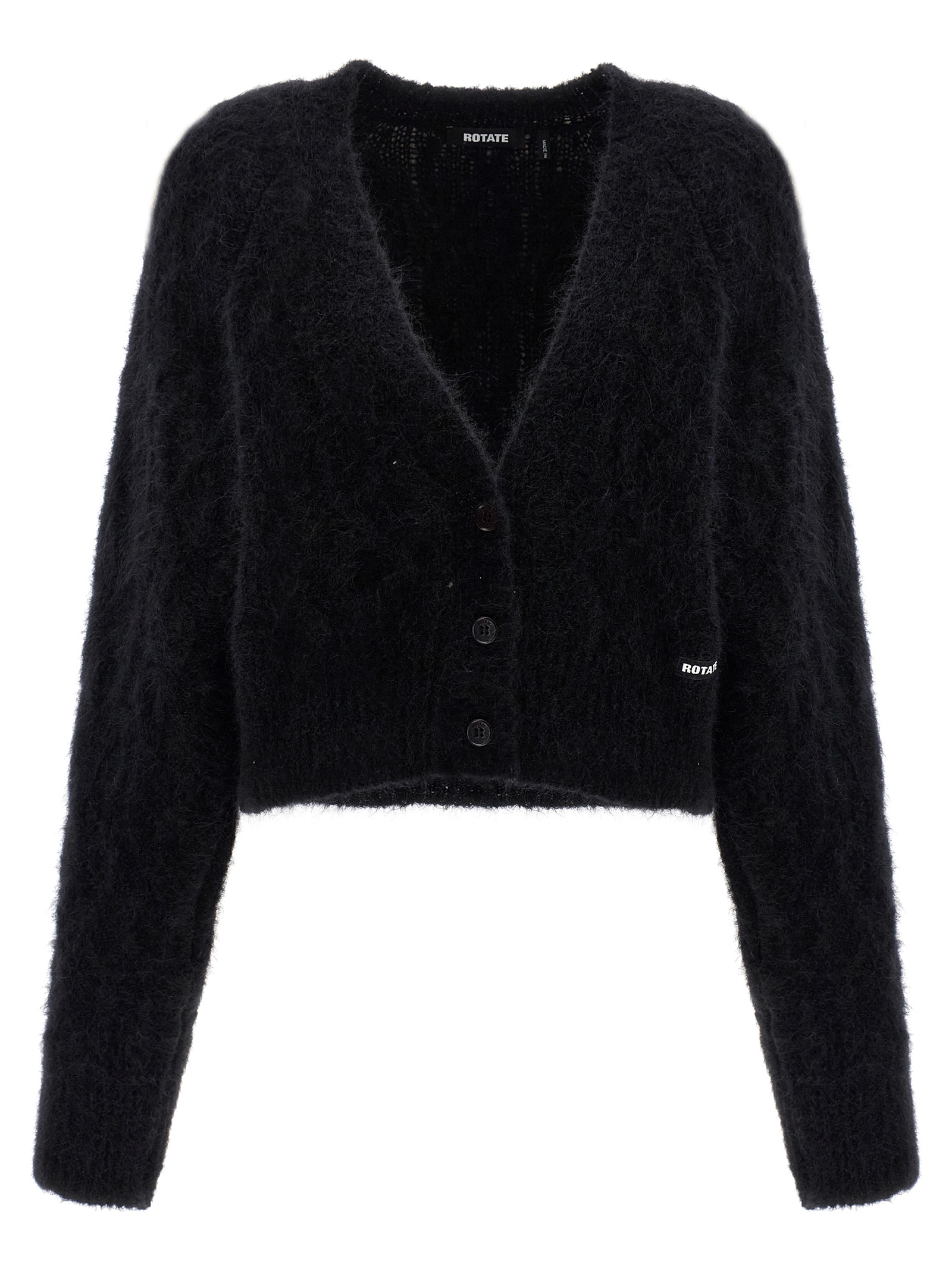 Black Alpaca Leather Cardigan