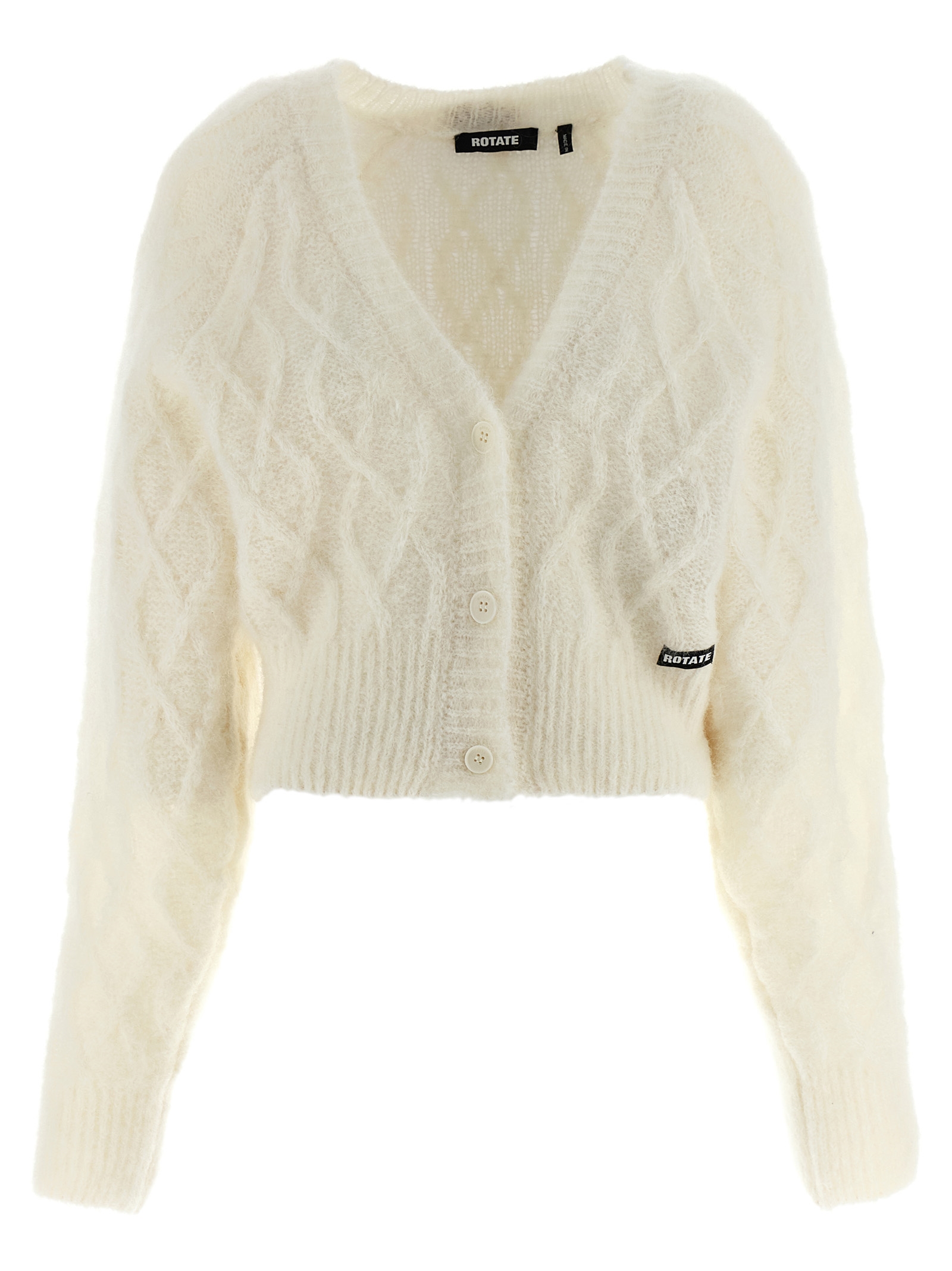 White Alpaca Leather Cardigan