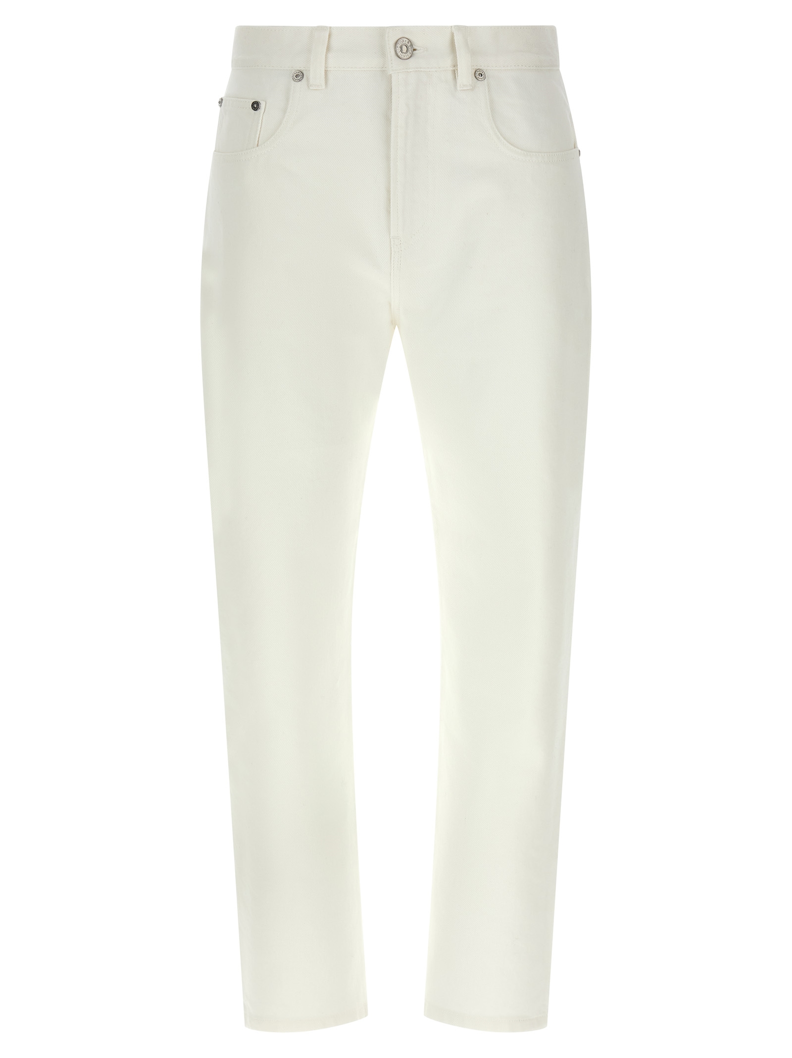 White Cotton High-Waisted Jean