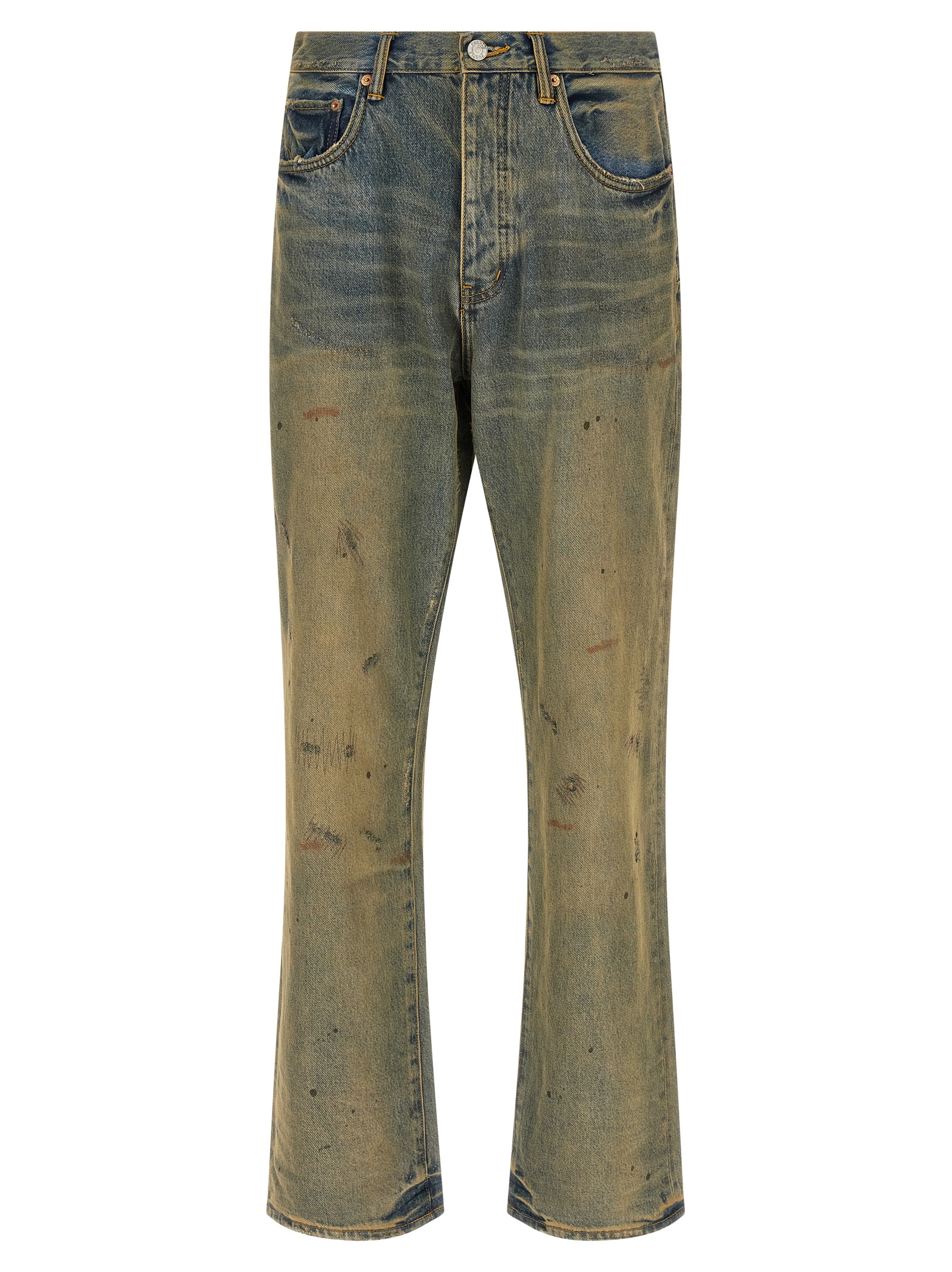 Bicolor Cotton Straight-Leg Jeans