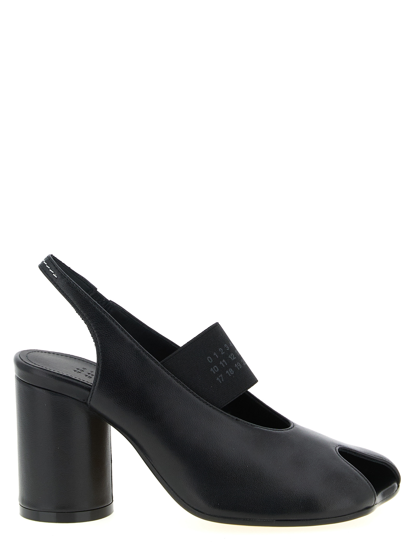 Black Lamb Leather Mid Heel Pumps