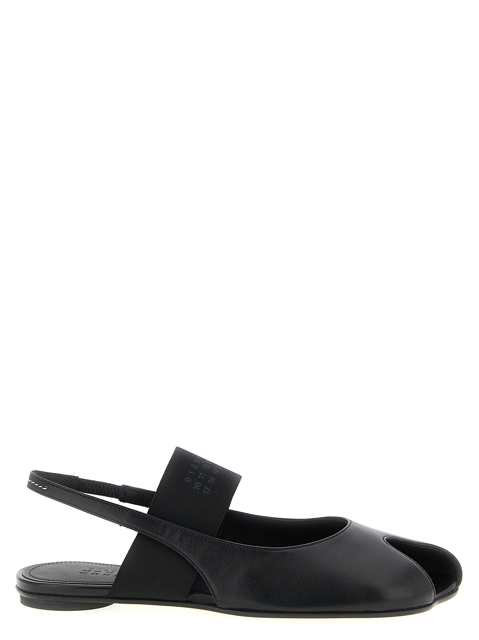 Black Lamb Leather Flat Sandals