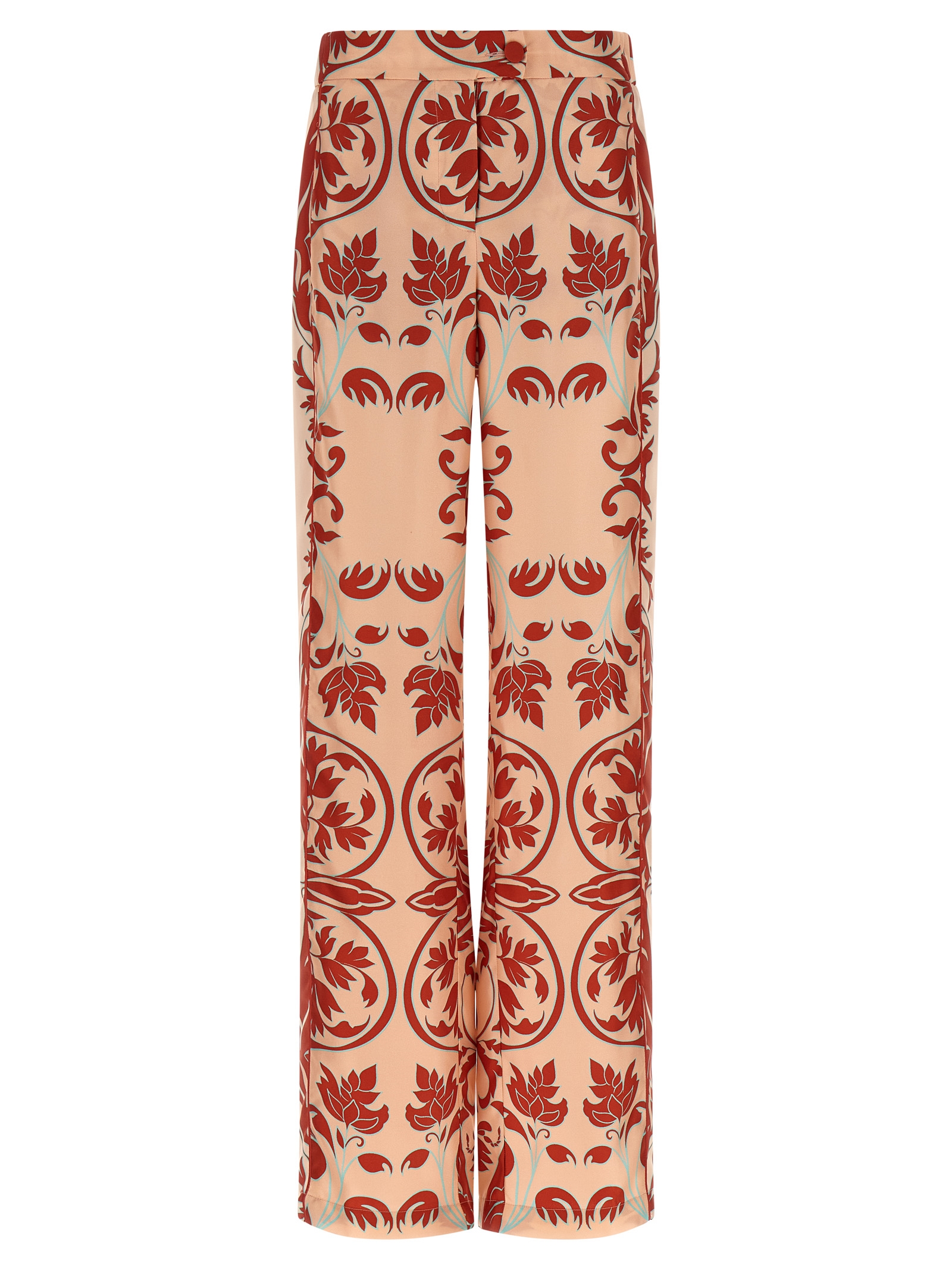 Multicolor Silk Casual Pants