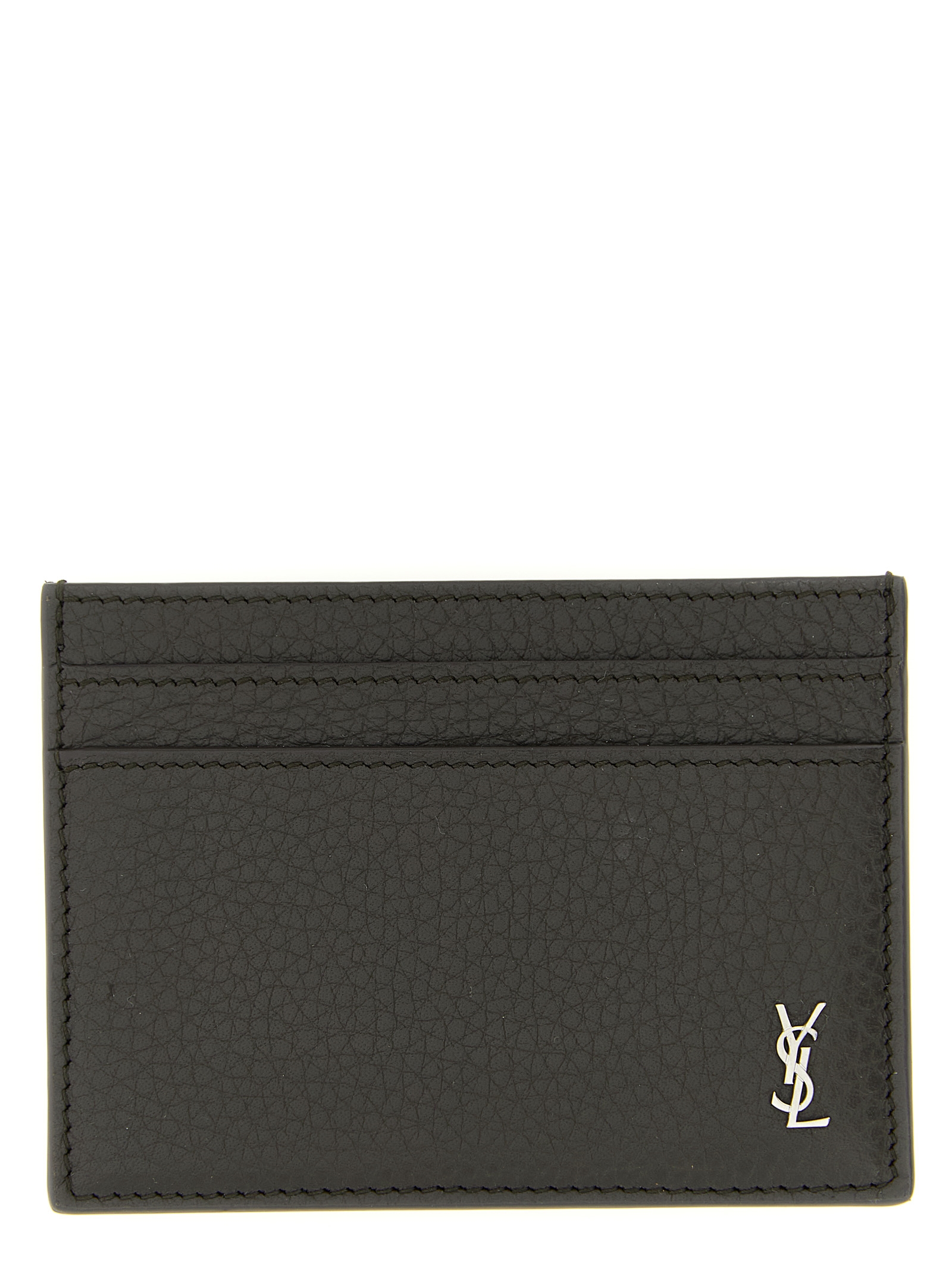 Saint Laurent Brown Calfskin Cardholder Accessory - Men