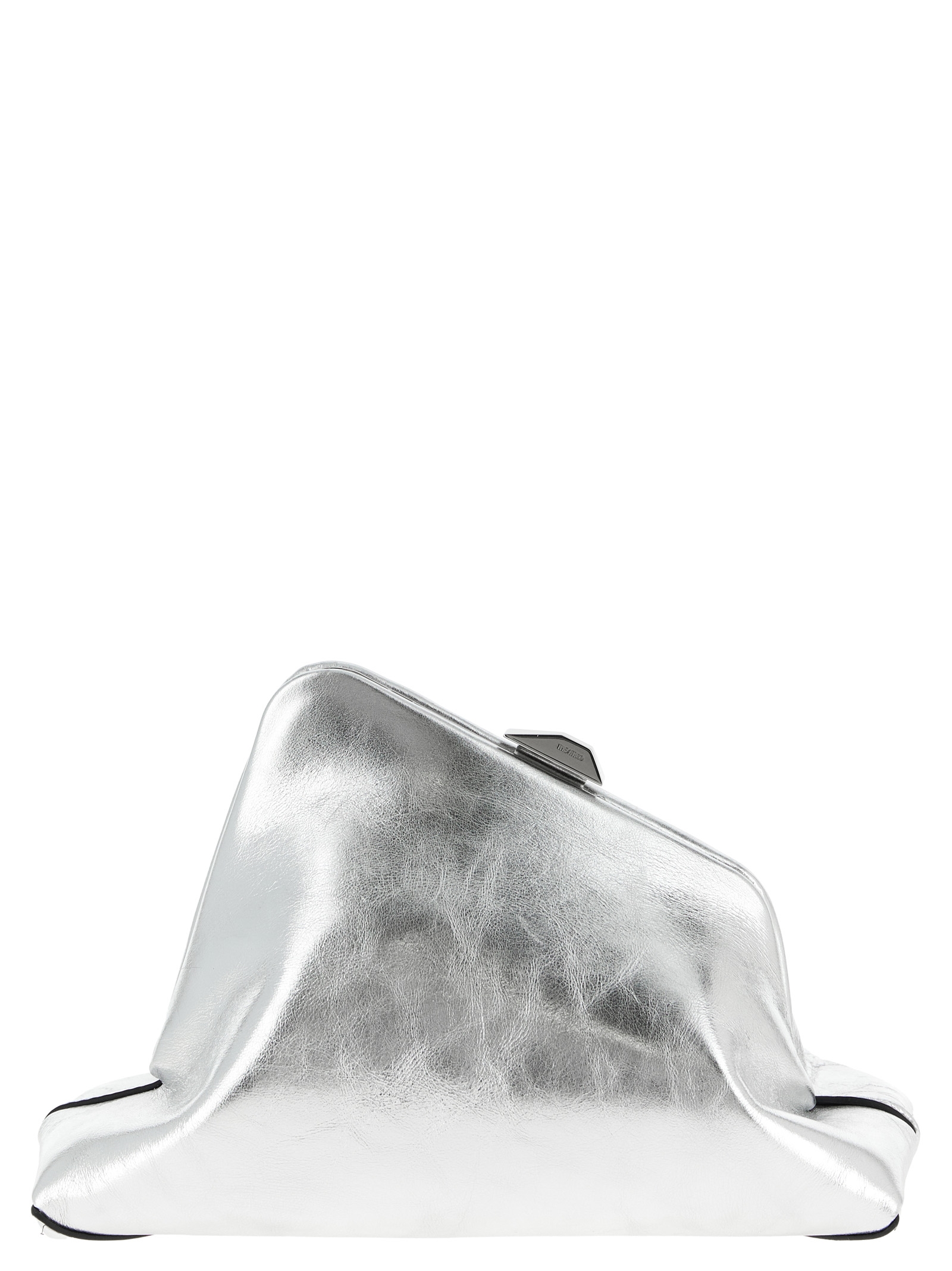 Silver Calfskin Clutch Bag