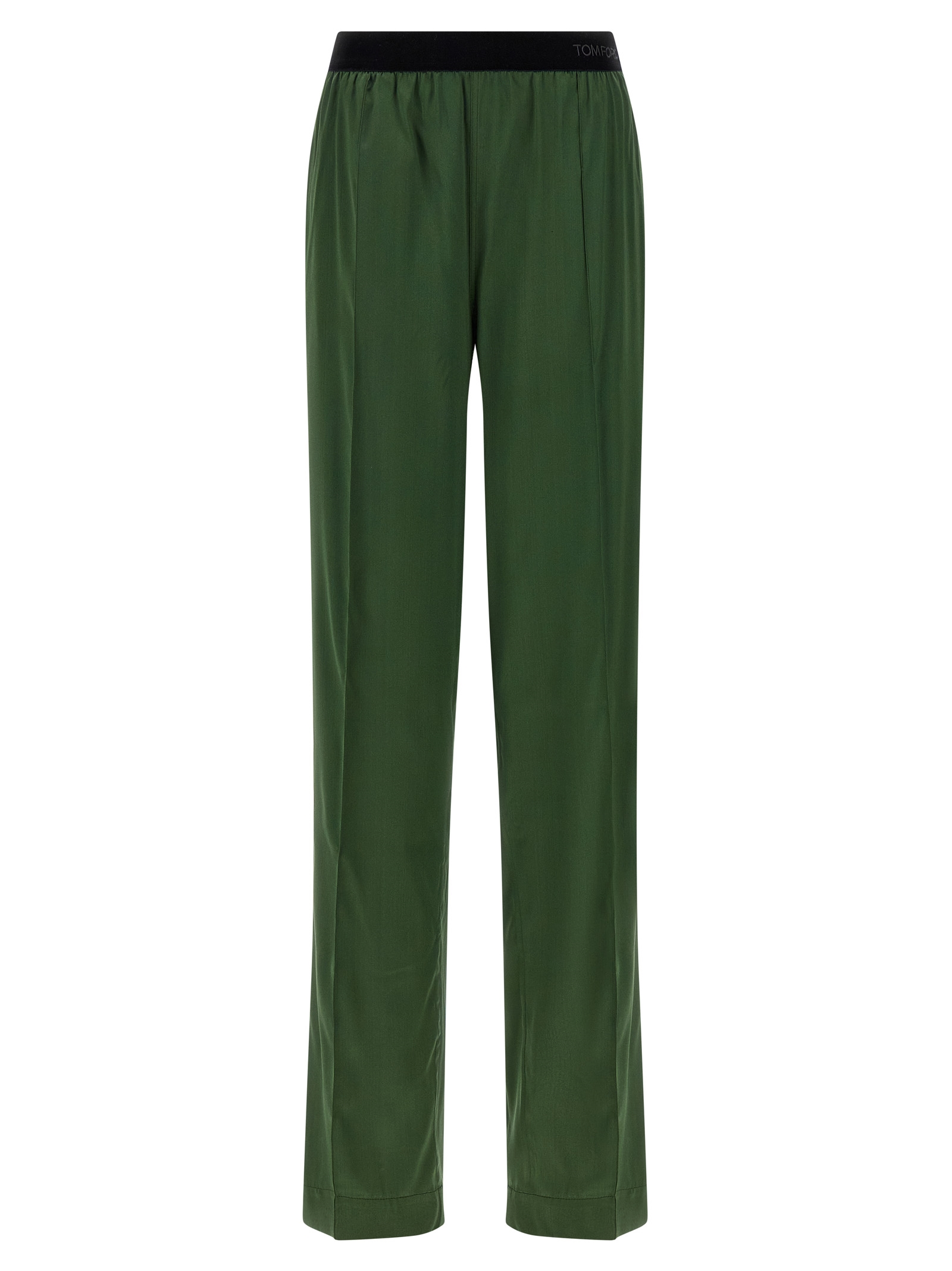Bicolor Silk Casual Pants