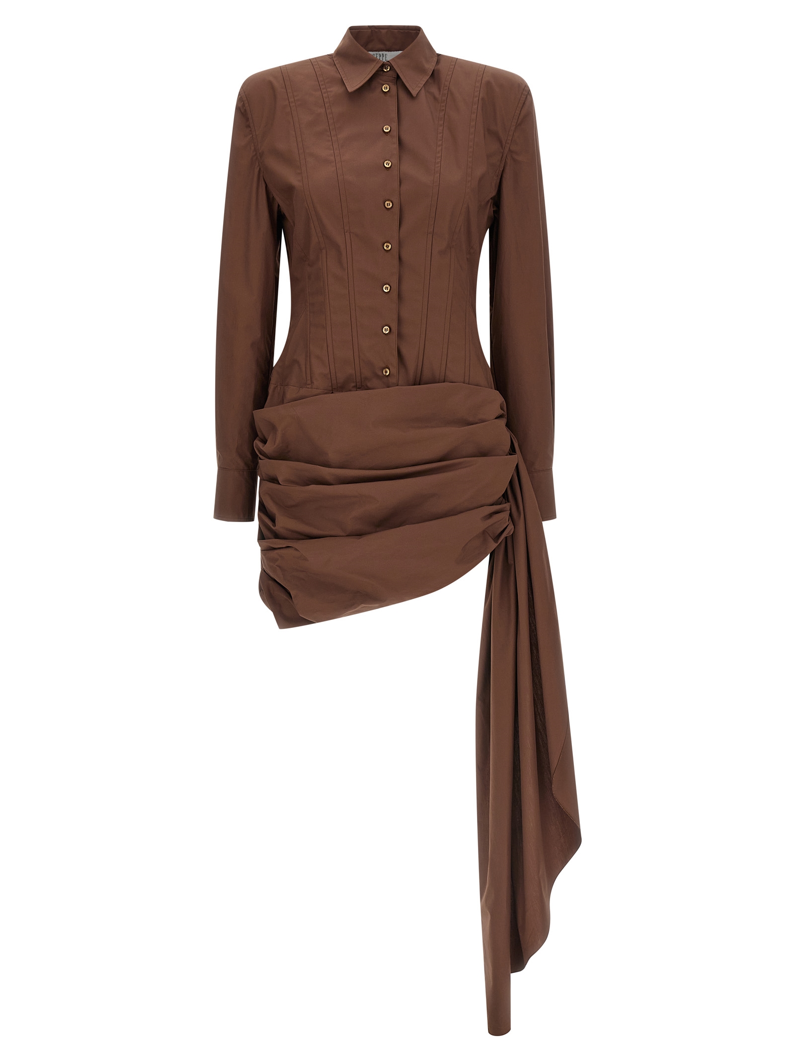 Giuseppe Di Morabito Brown Cotton Short Dress - Women