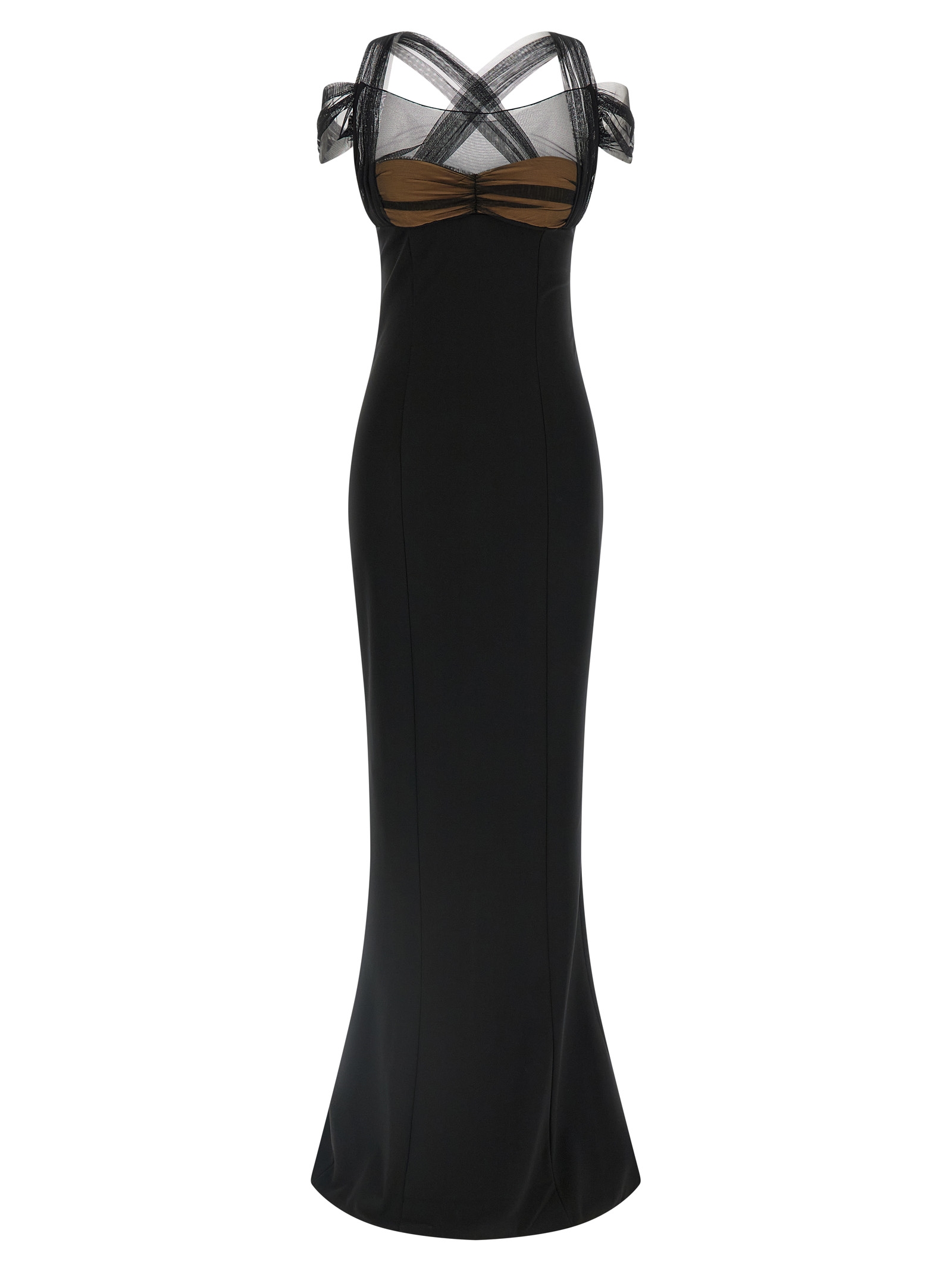 Black Viscose Long Dress