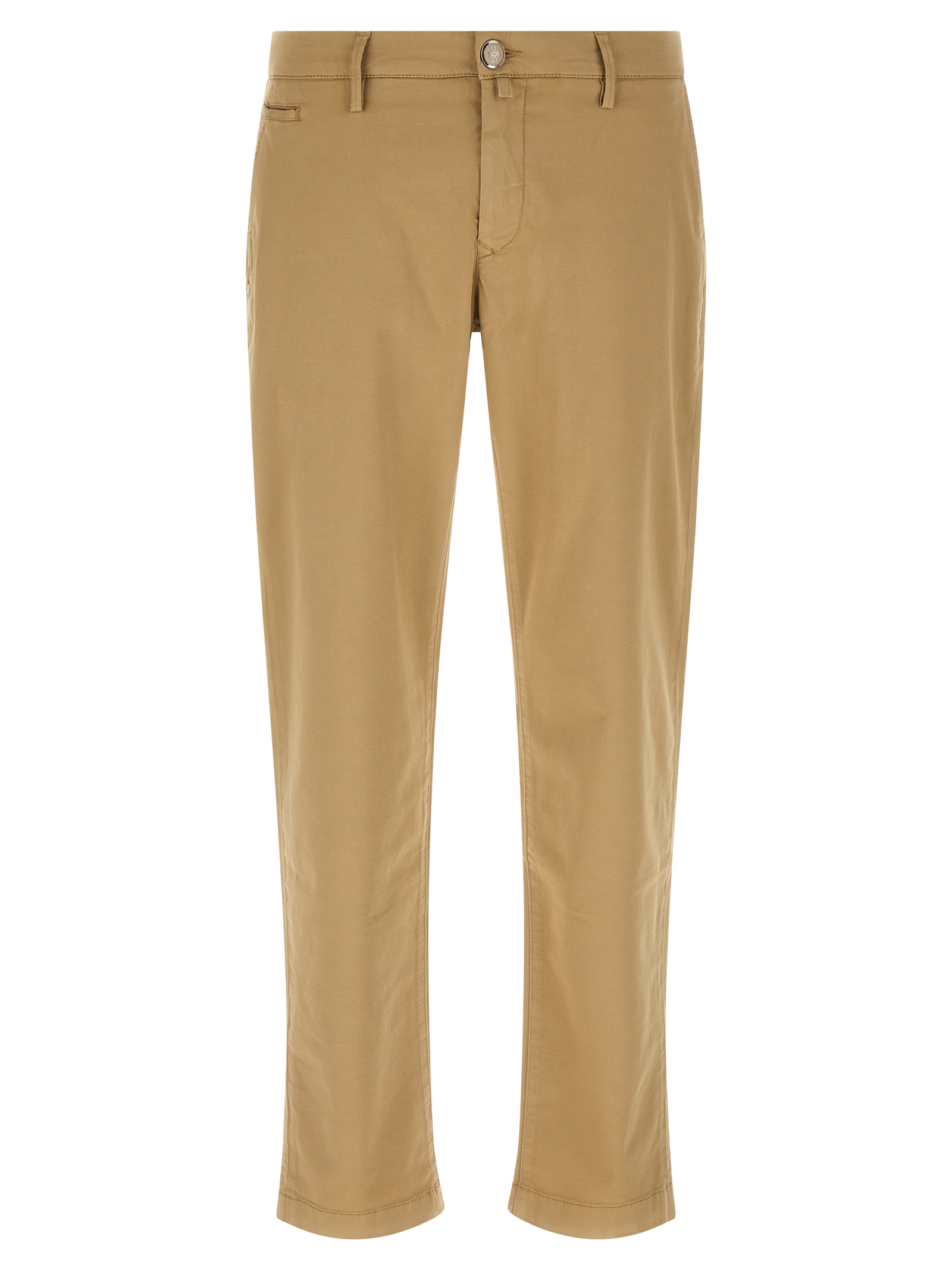 Beige Cotton Chino Pants